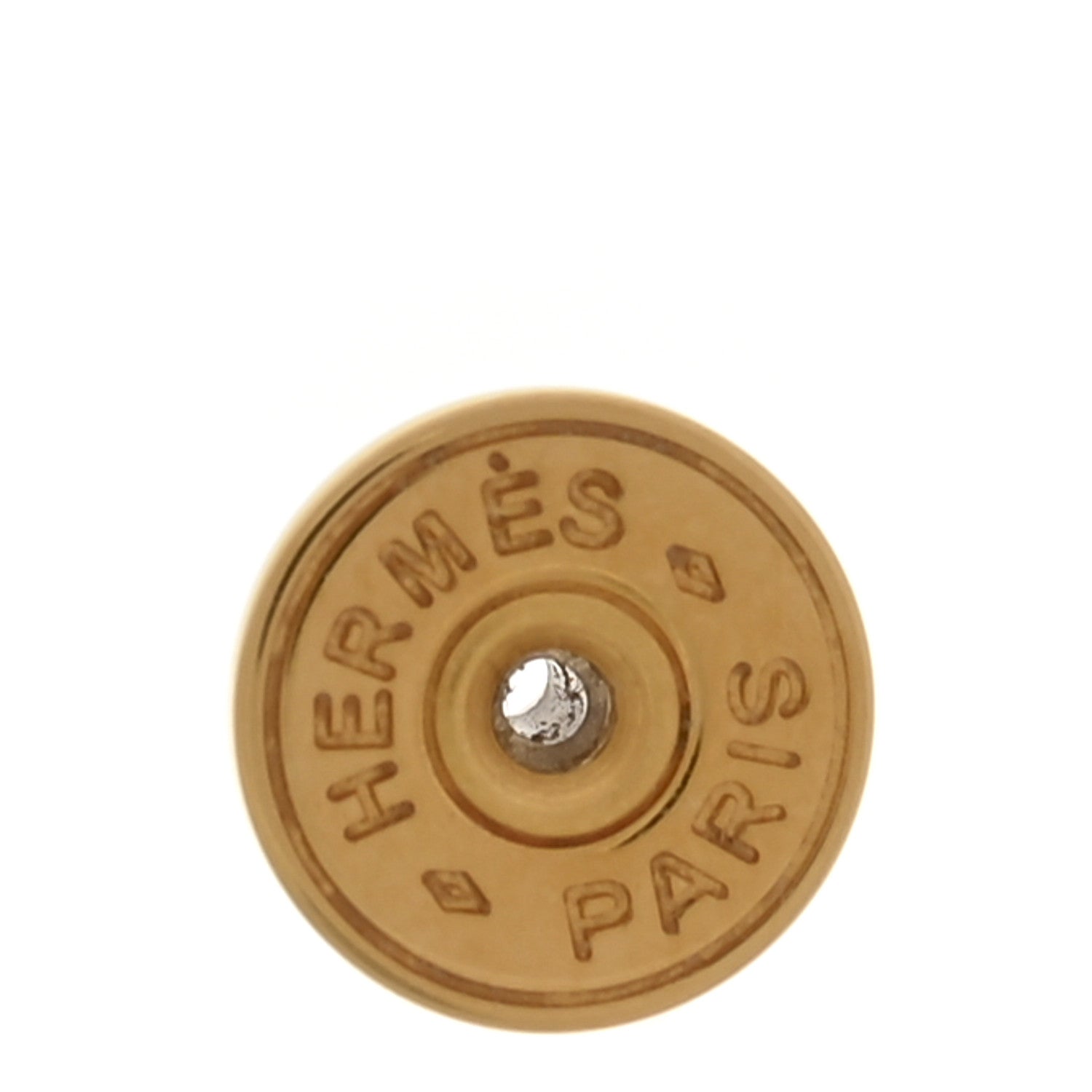 Gold Lacquered Pop H Earrings White