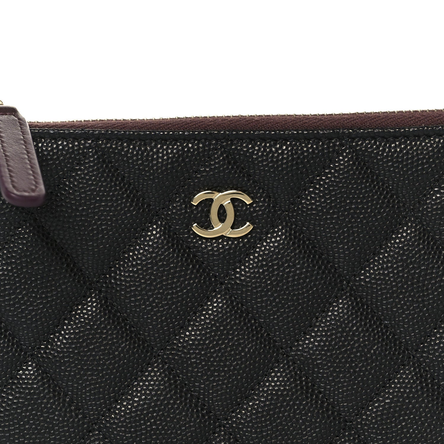 Caviar Quilted Small Cosmetic Case Black