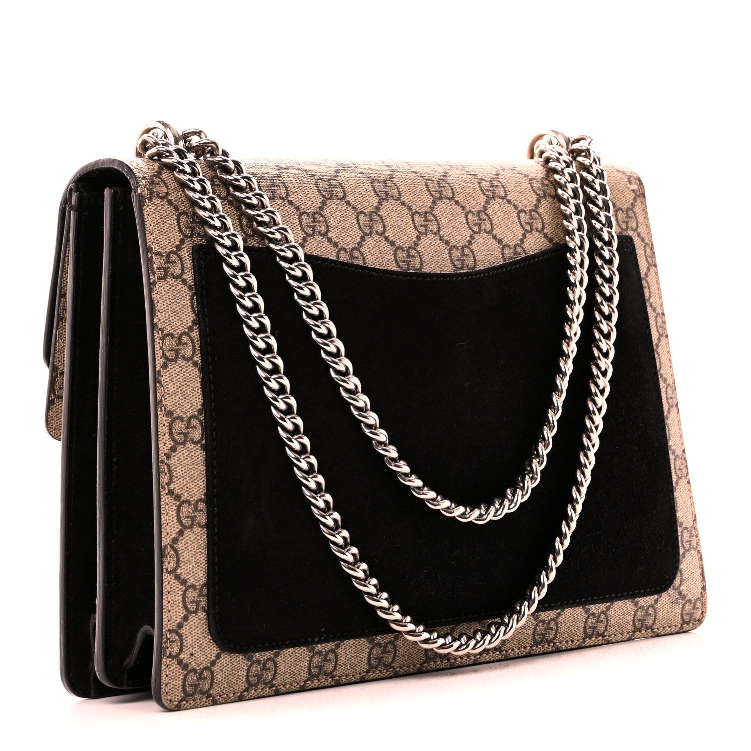 GG Supreme Monogram Medium Dionysus Shoulder Bag Black