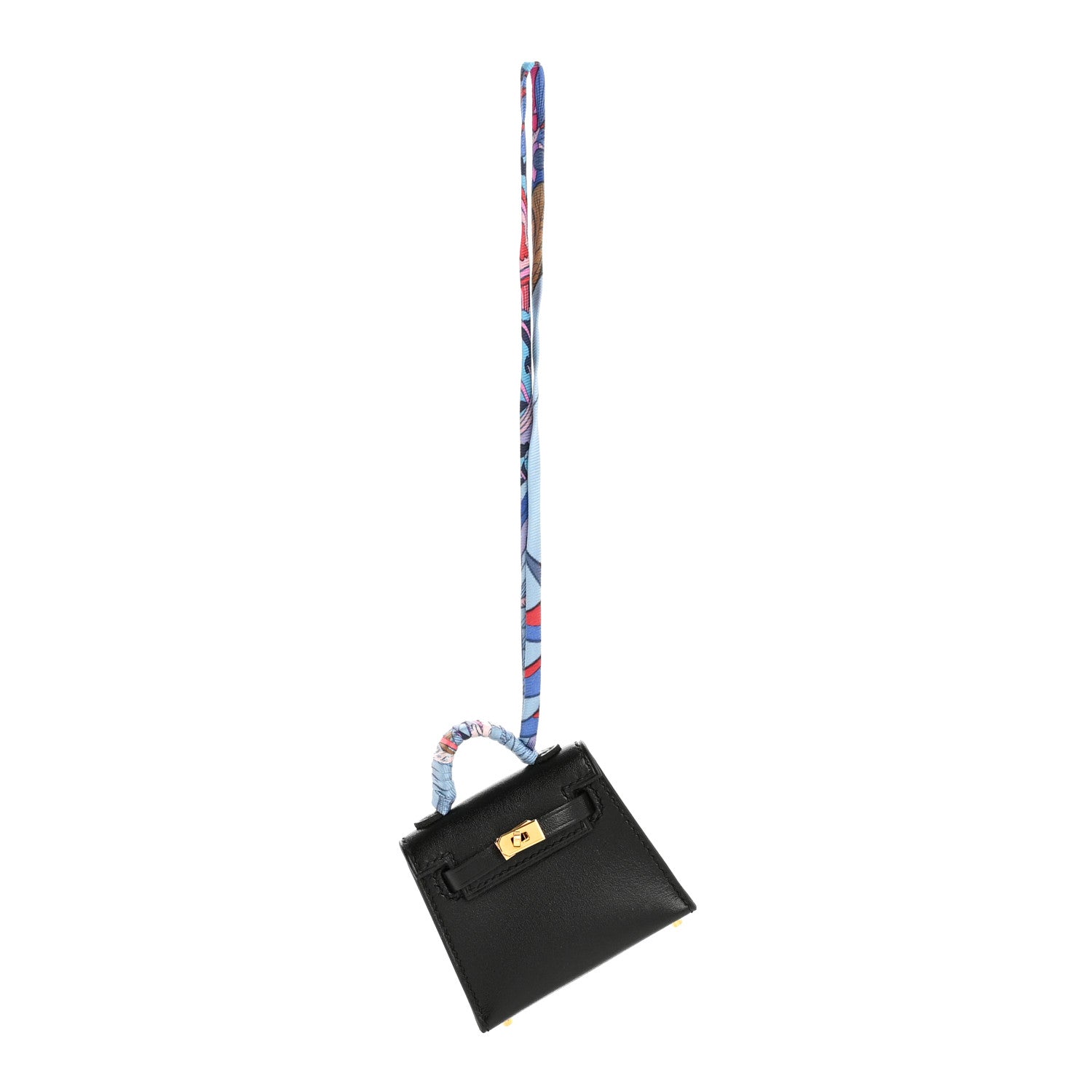 Tadelakt Mini Kelly Twilly Bag Charm Black
