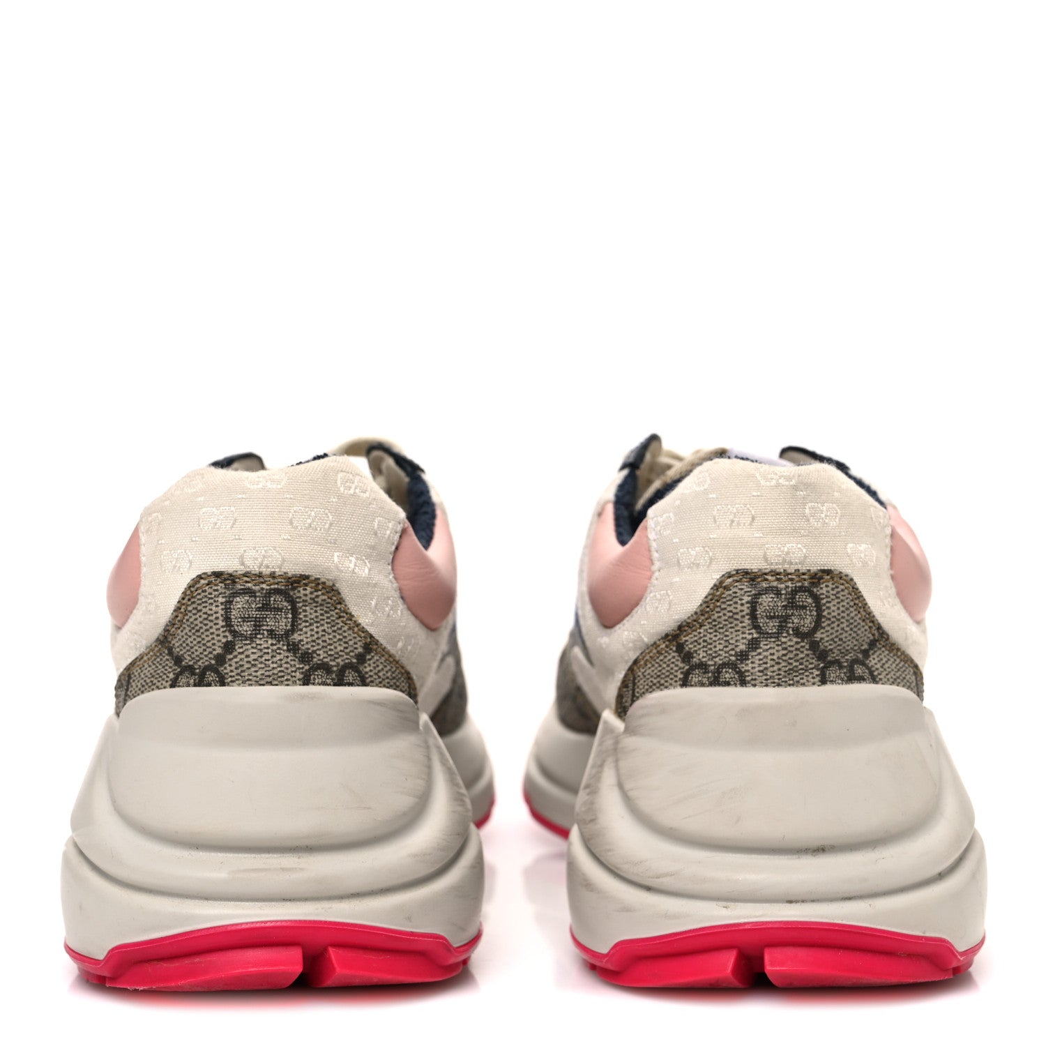GG Supreme Monogram Mix Monogram Womens Rhyton Sneakers 35.5 London Blue Beige Pale Pink