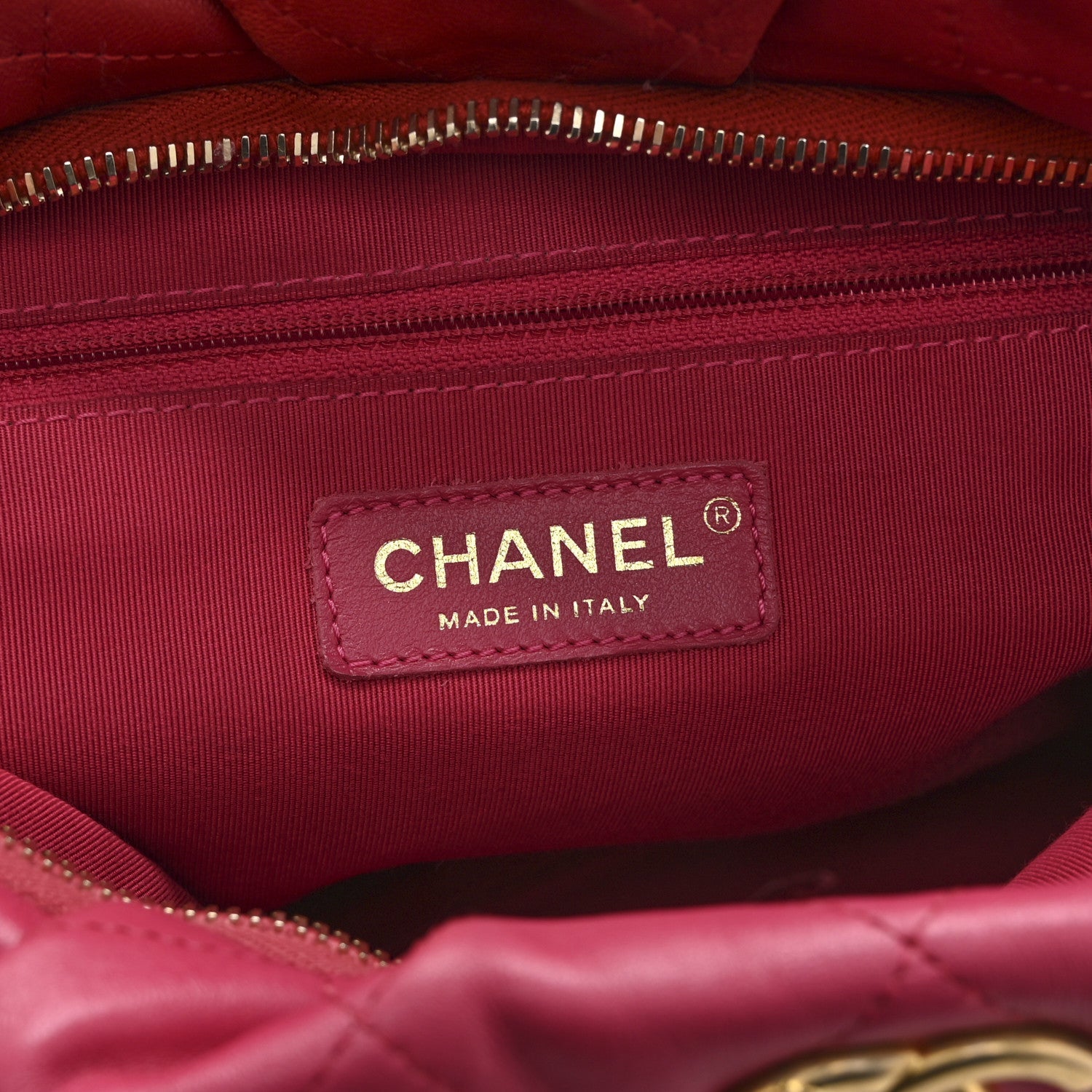 Calfskin Quilted Coco Shelter Bowling Bag Dark Pink Red