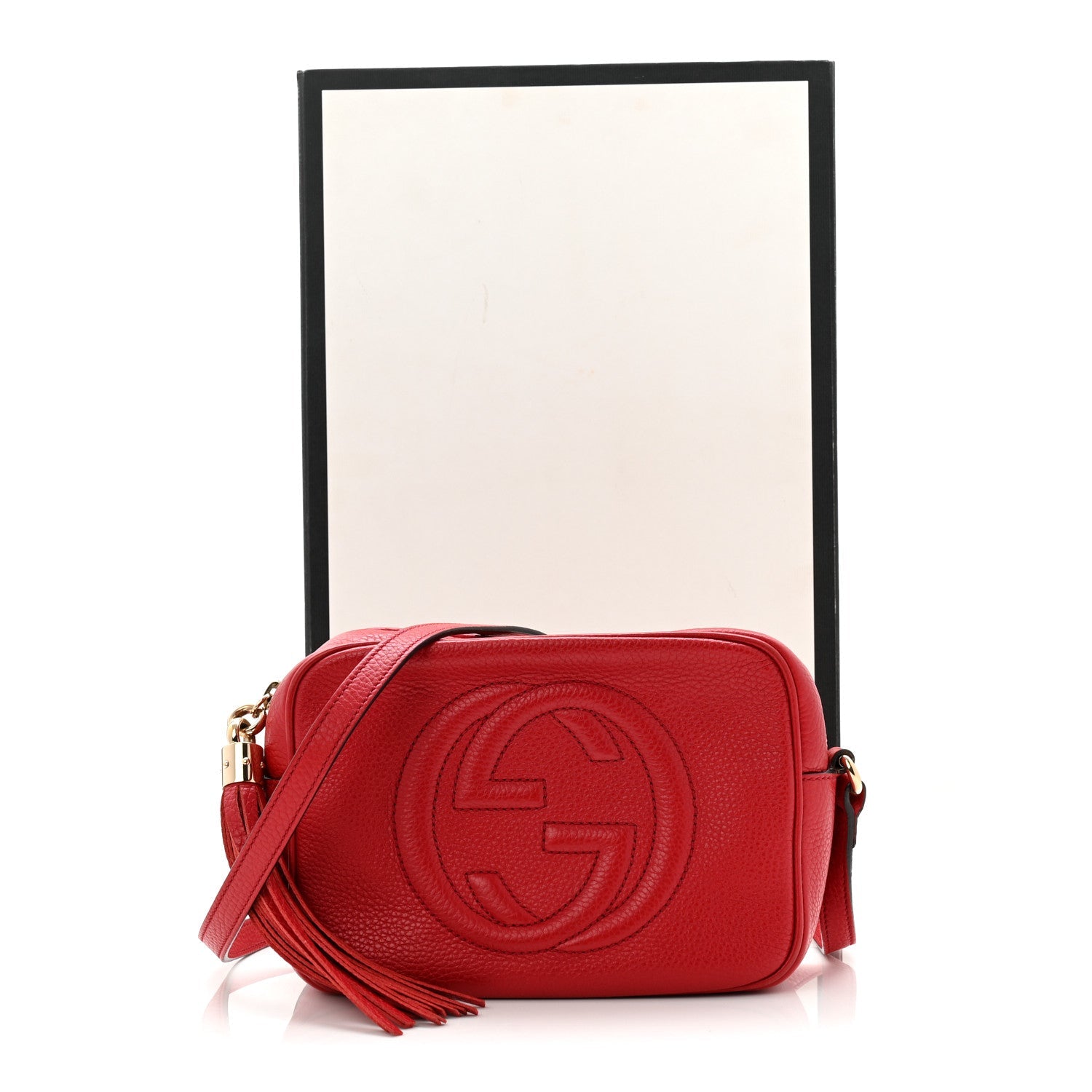 Pebbled Calfskin Small Soho Disco Bag Tabasco Red