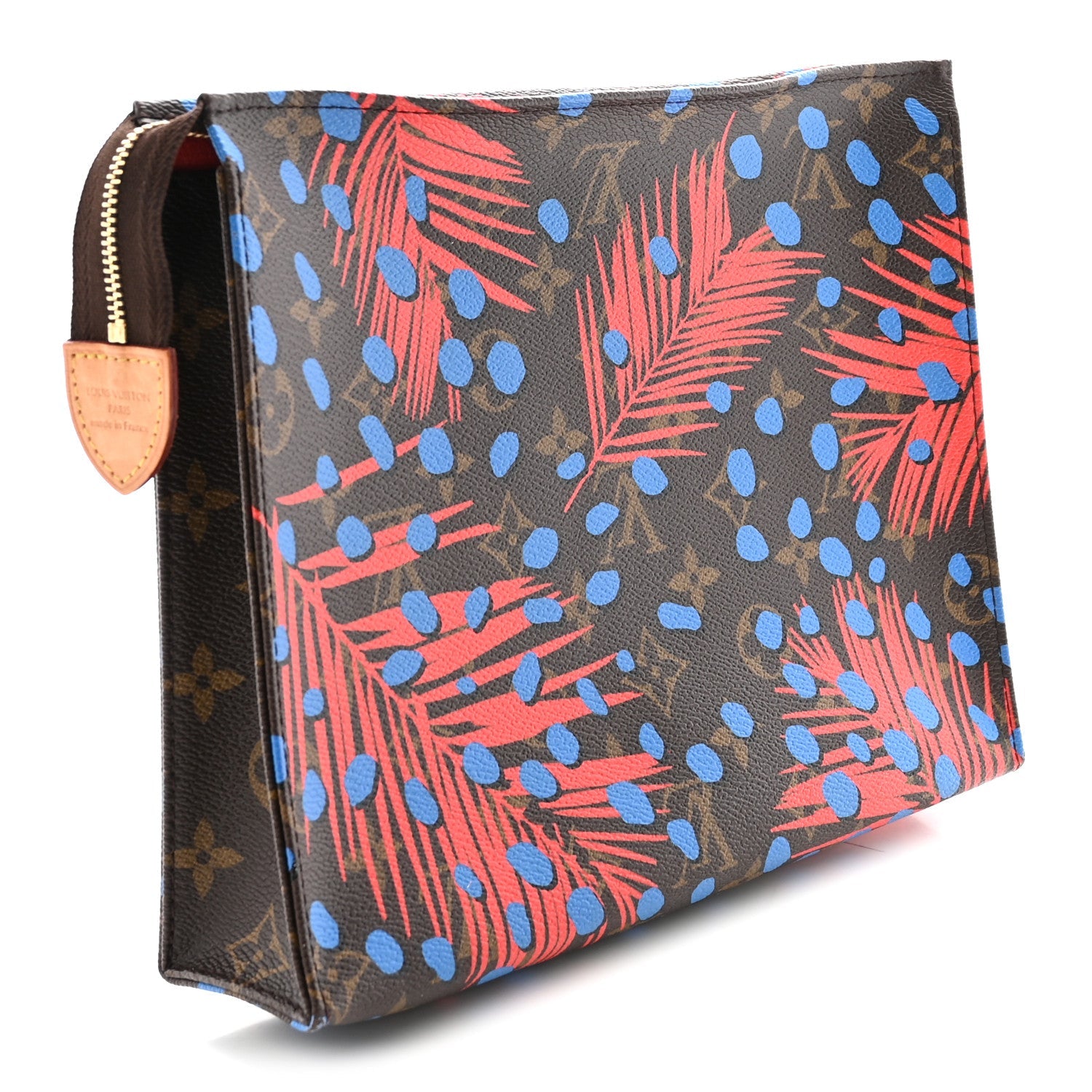 Monogram Jungle Dots Toiletry Pouch 26 Coquelicot Denim