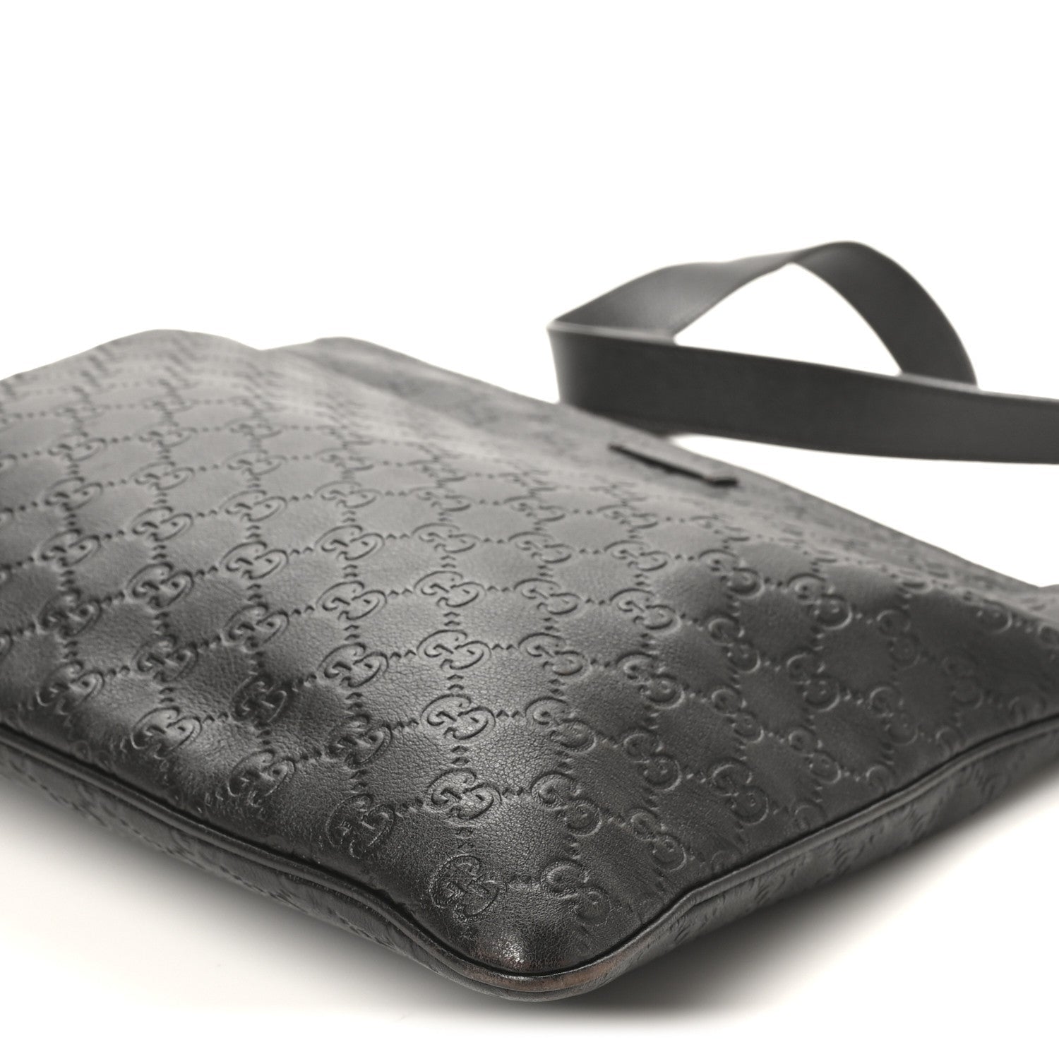 Guccissima Medium Flat Messenger Bag Black