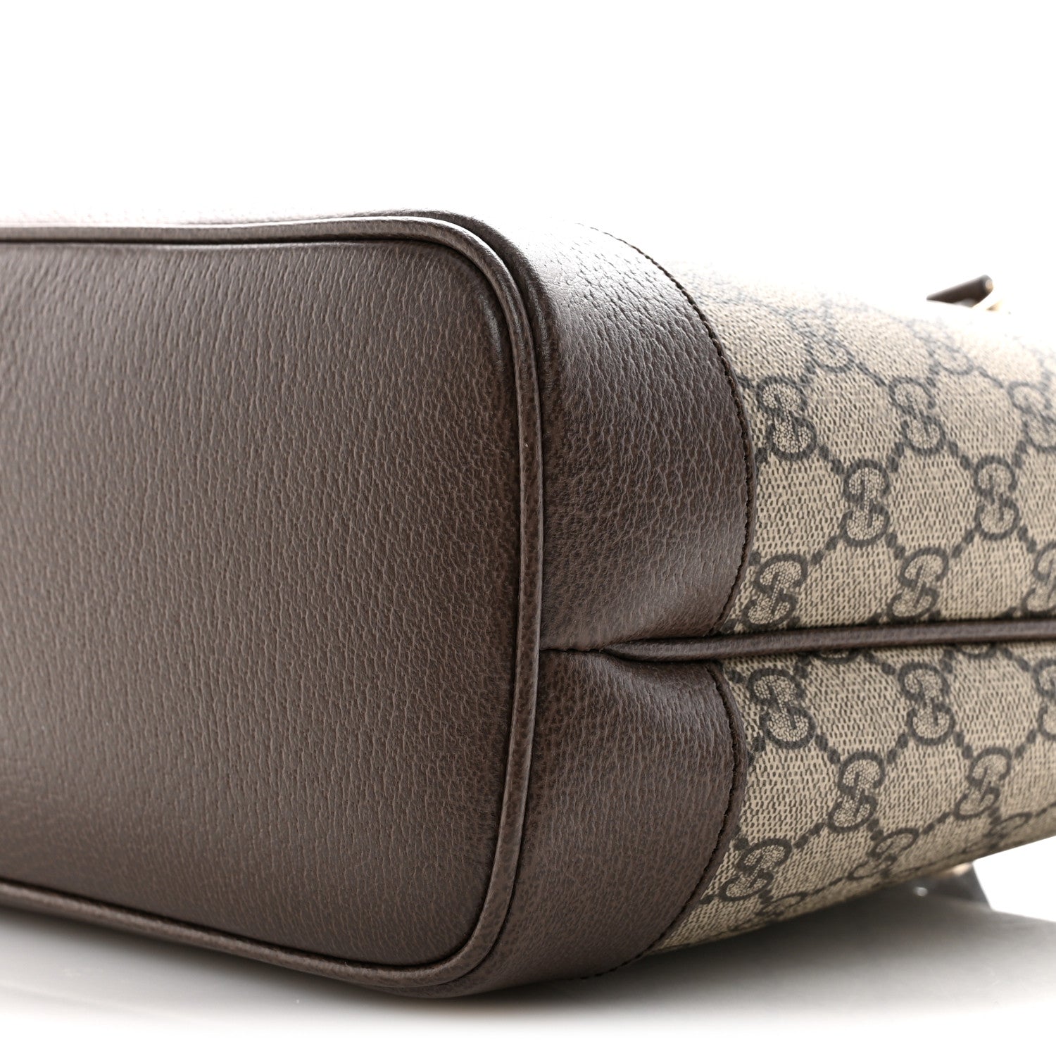 GG Supreme Monogram Textured Calfskin Web Small Ophidia Shoulder Tote Bag Beige Ebony New Acero