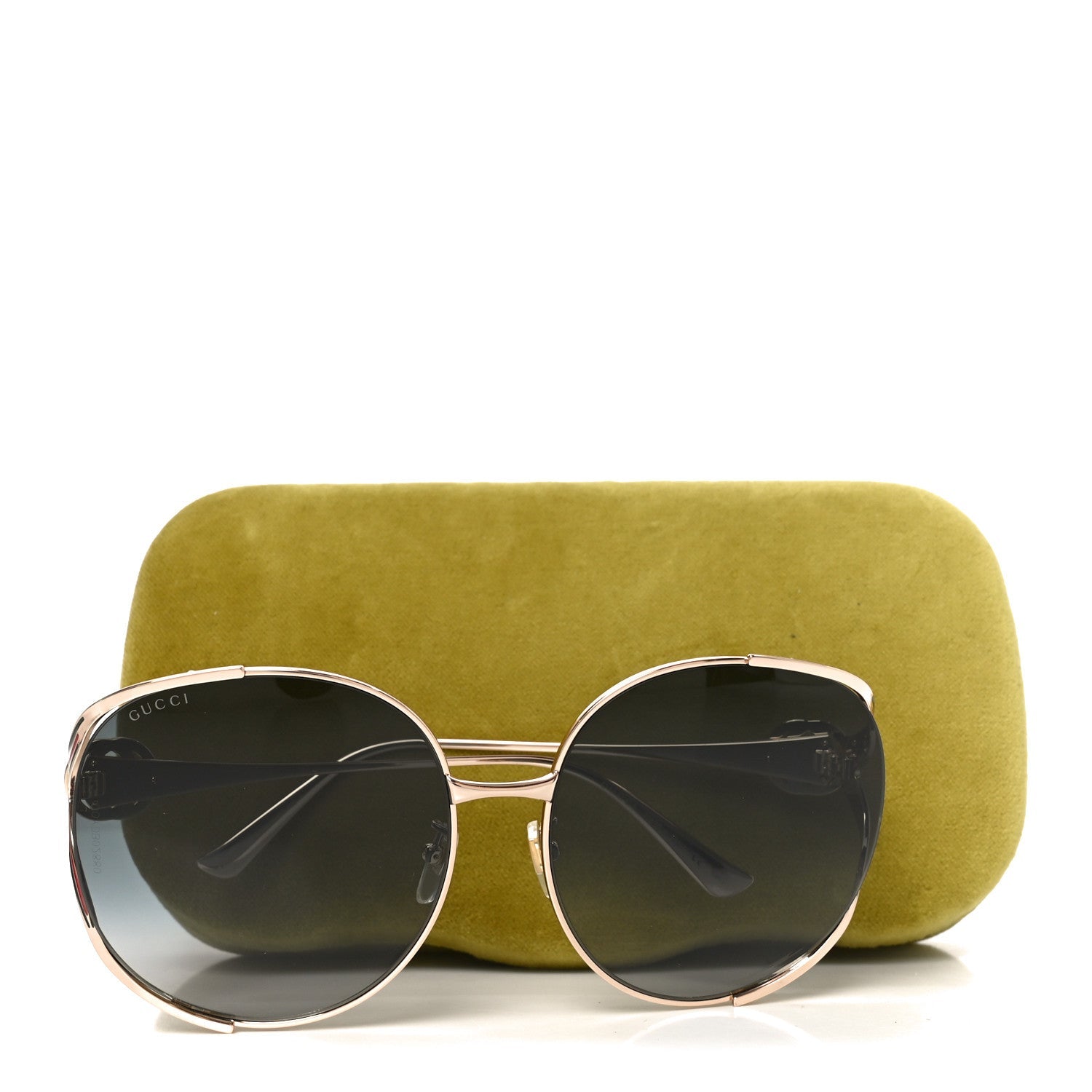 Metal Oversized Round Frame GG0225S Sunglasses Gold