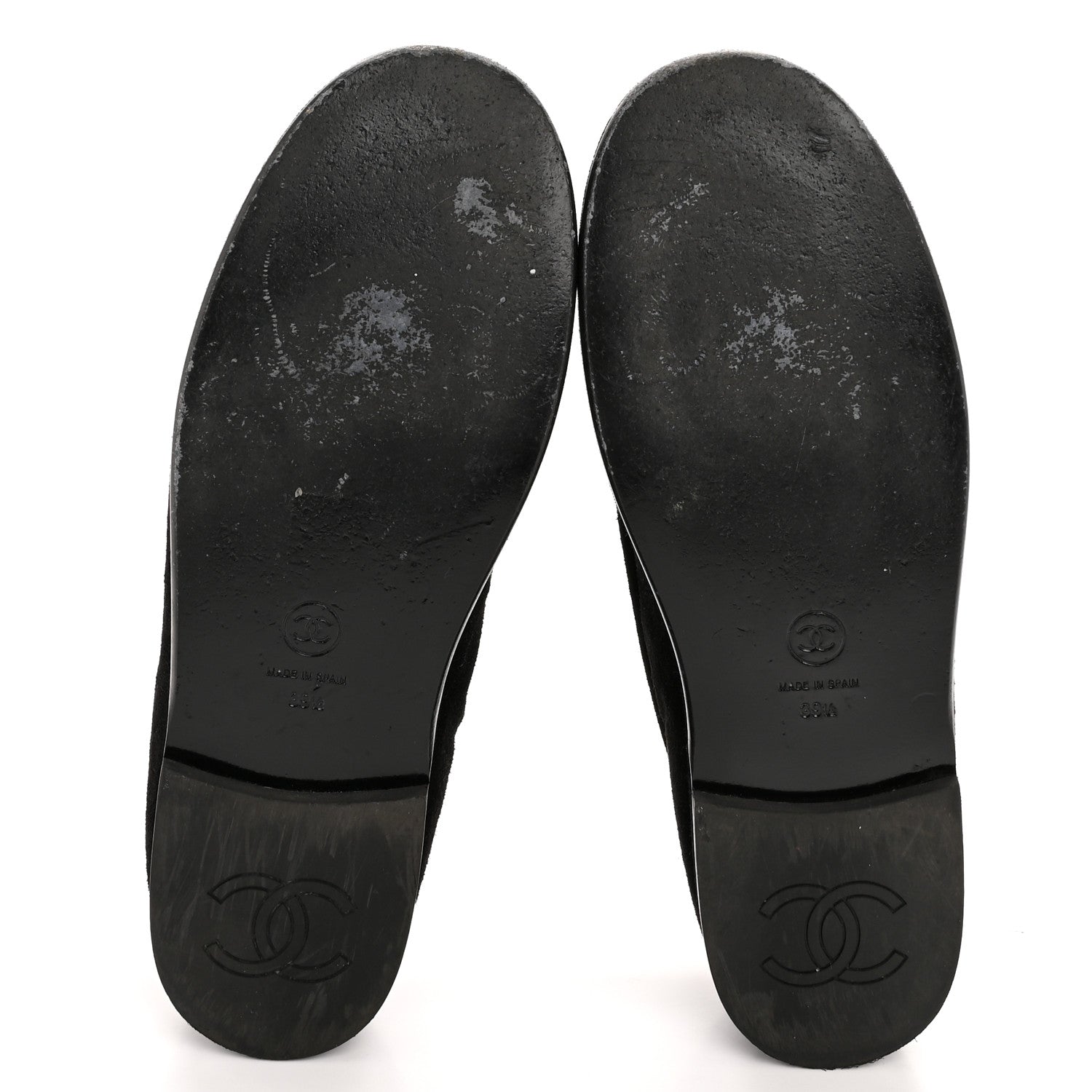 Suede Calfskin CC Loafers 39.5 Black
