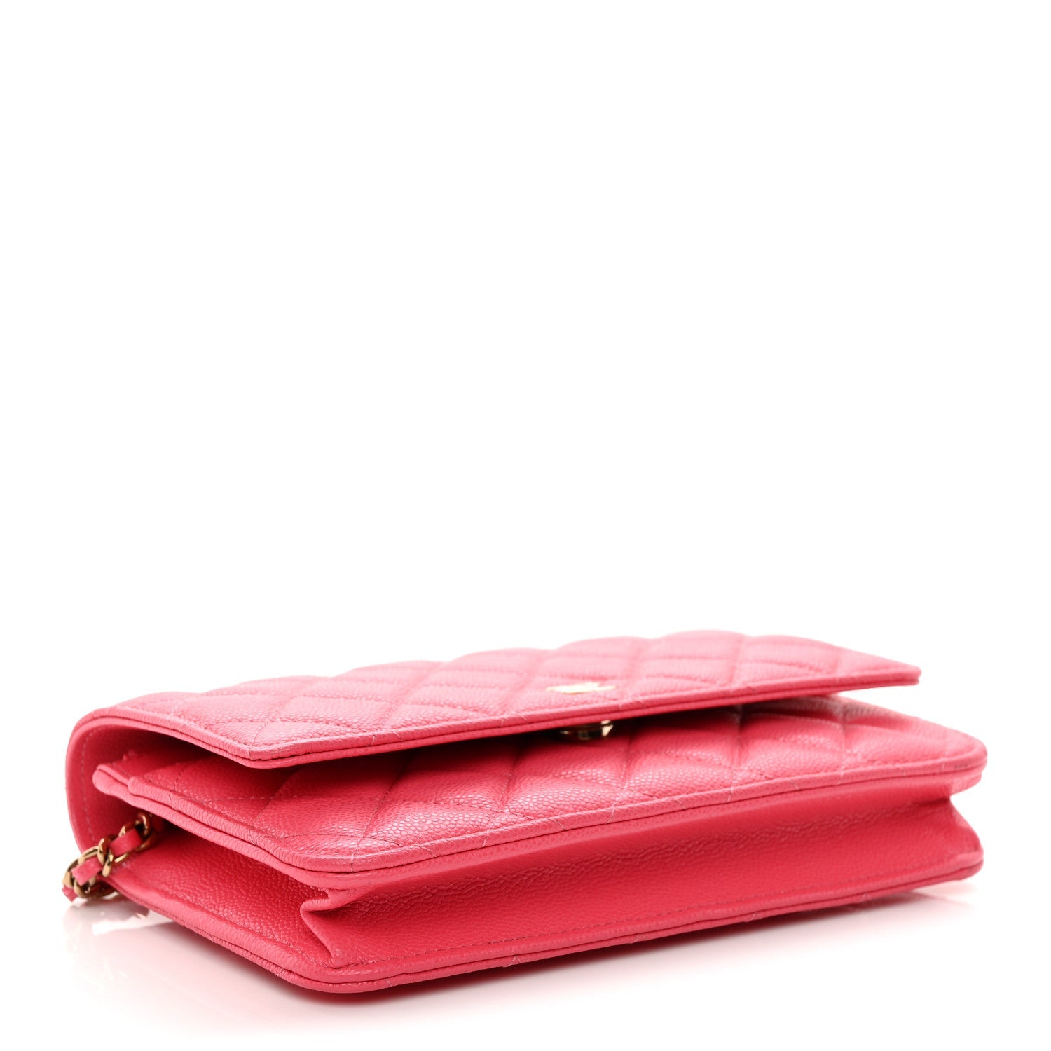 Caviar Quilted Wallet on Chain WOC Pink