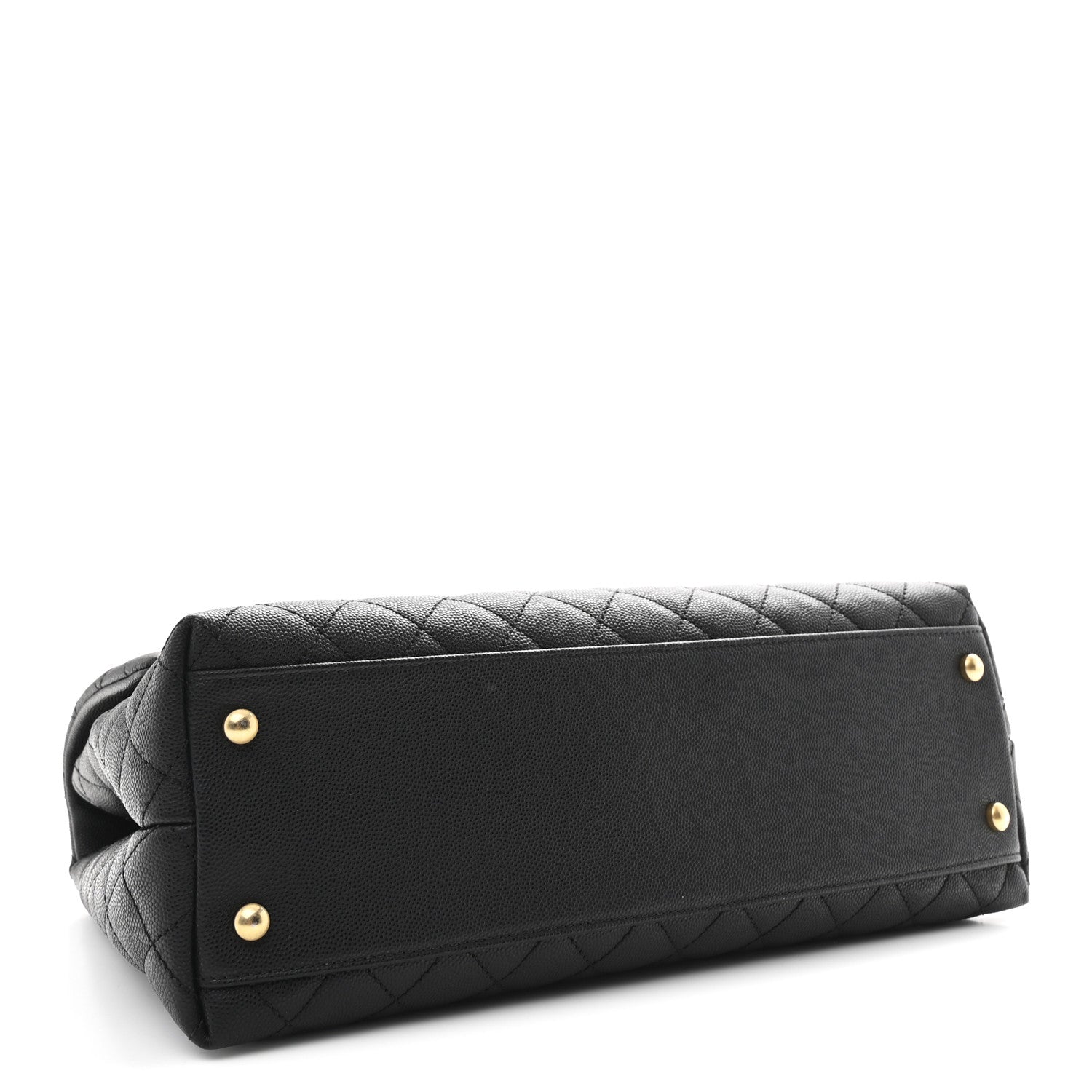Caviar Lizard Quilted Medium Coco Handle Flap Black
