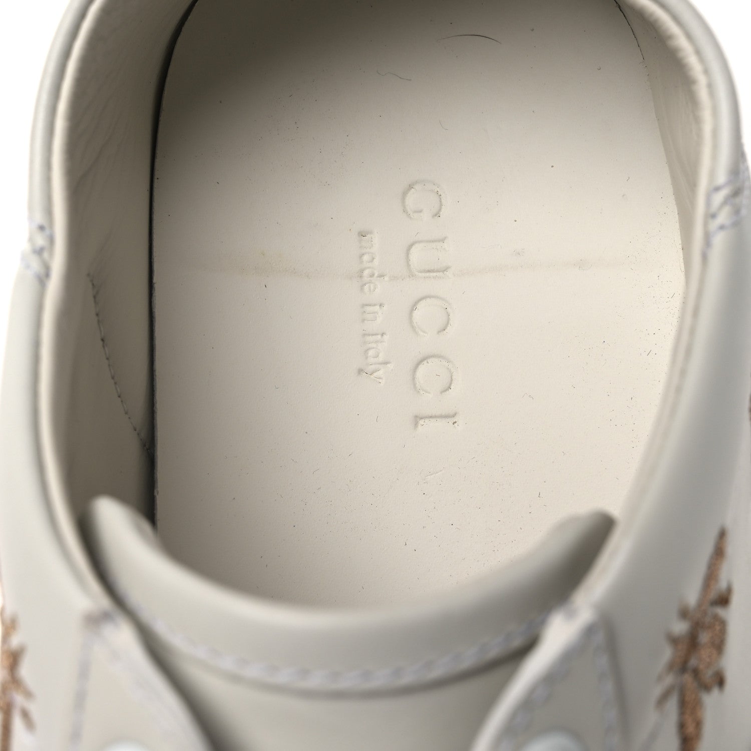 Calfskin Bee Star Embroidered Sylvie Web Ace Sneakers 35.5 White