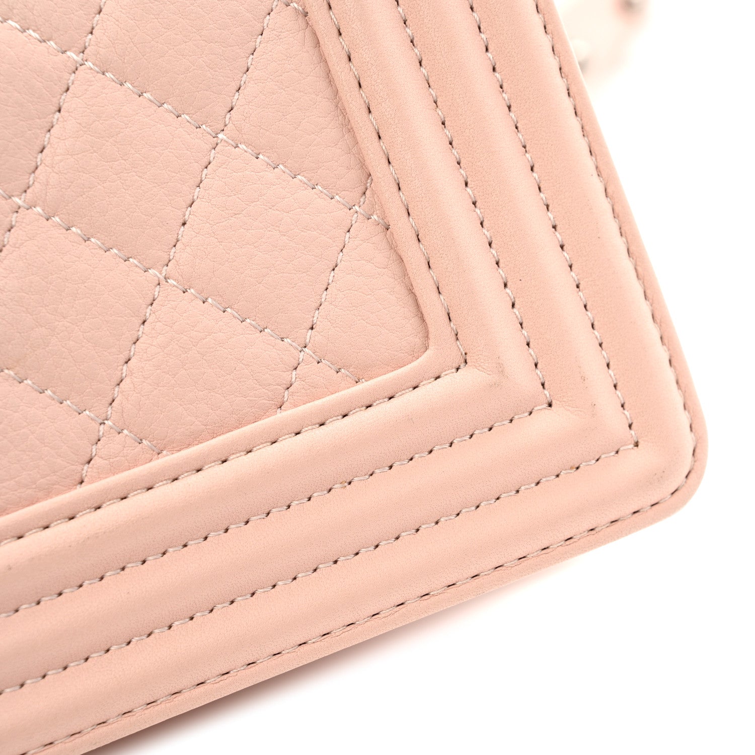 Calfskin Quilted Small Boy Flap Light Pink