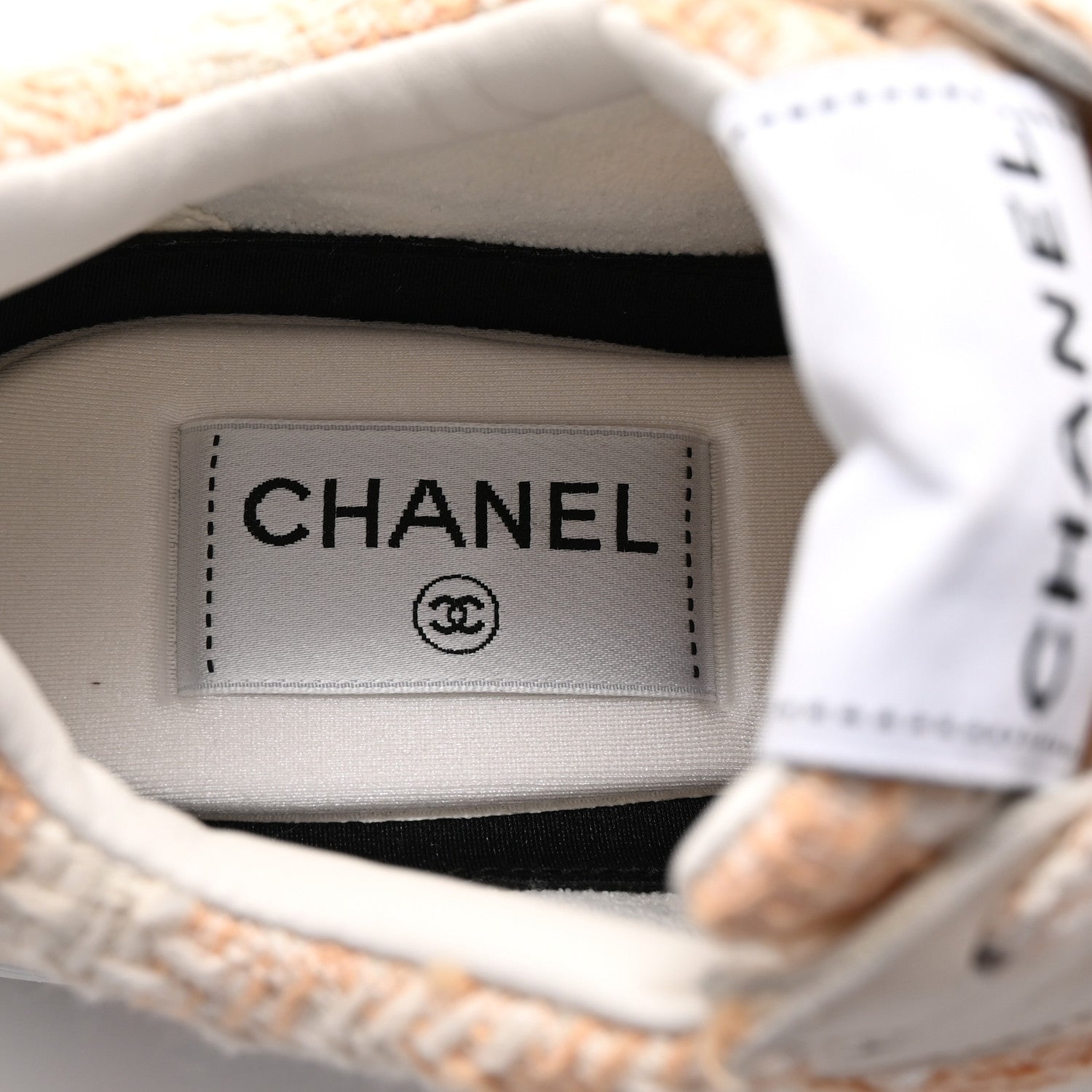 Tweed Suede Calfskin Womens CC Sneakers 35.5 Orange