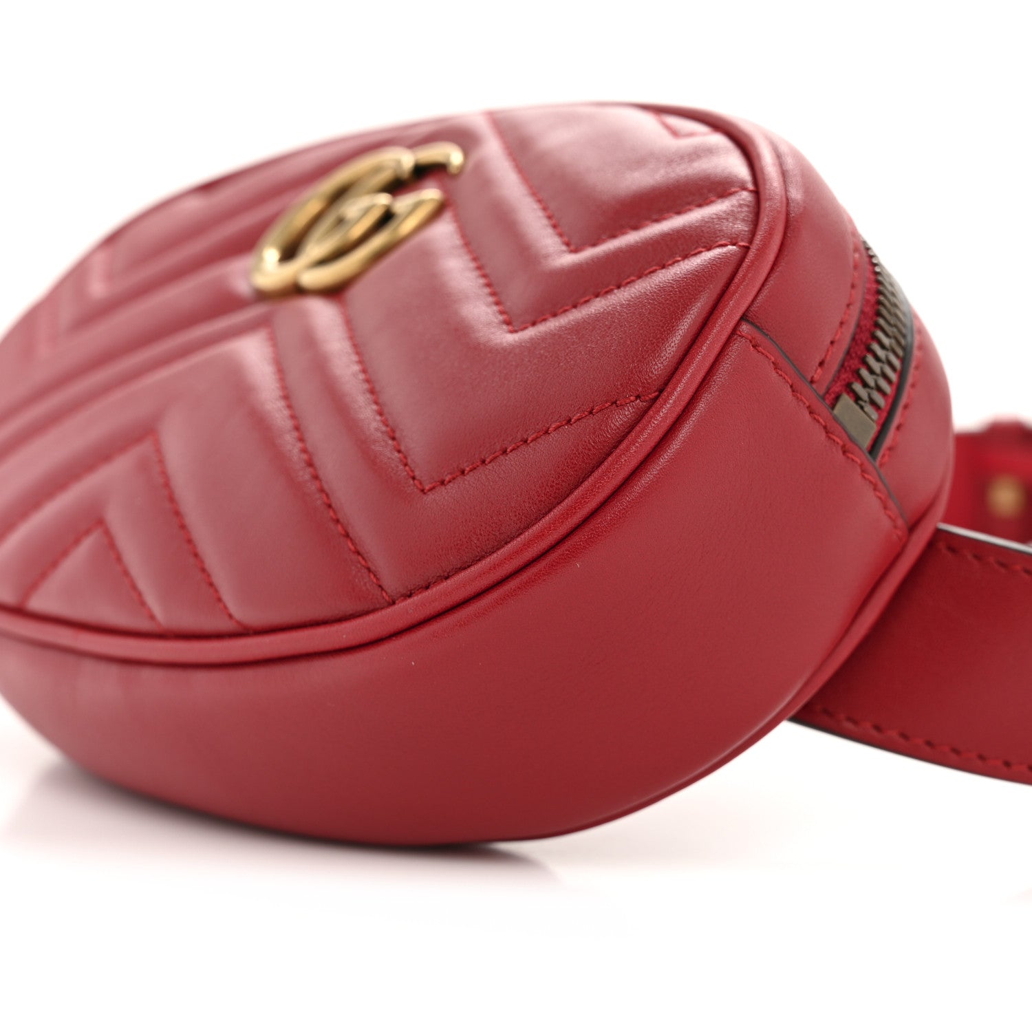Calfskin Matelasse GG Marmont Belt Bag 75 30 Hibiscus Red