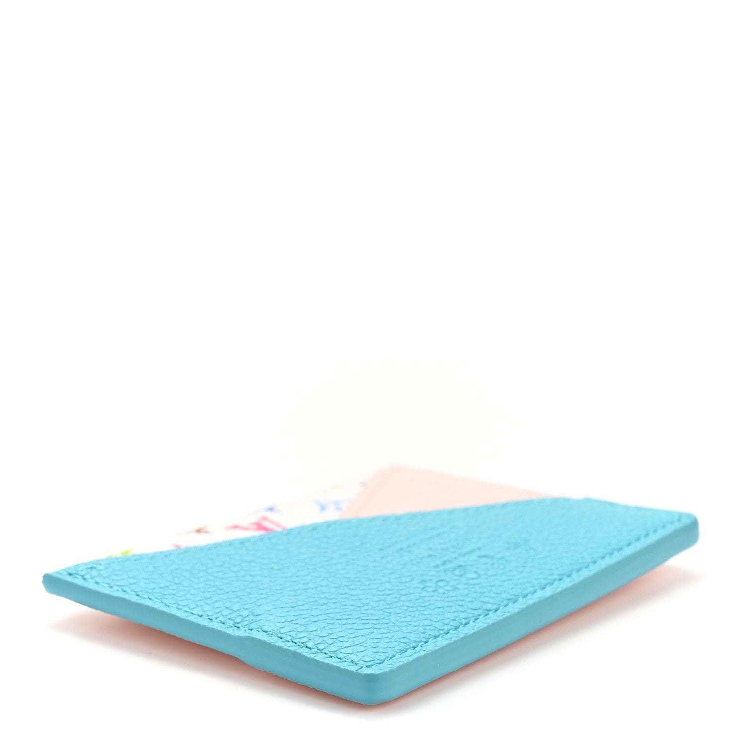 LV X TM Monogram Multicolor Criss-Cross Card Holder Kabira Blue Rose