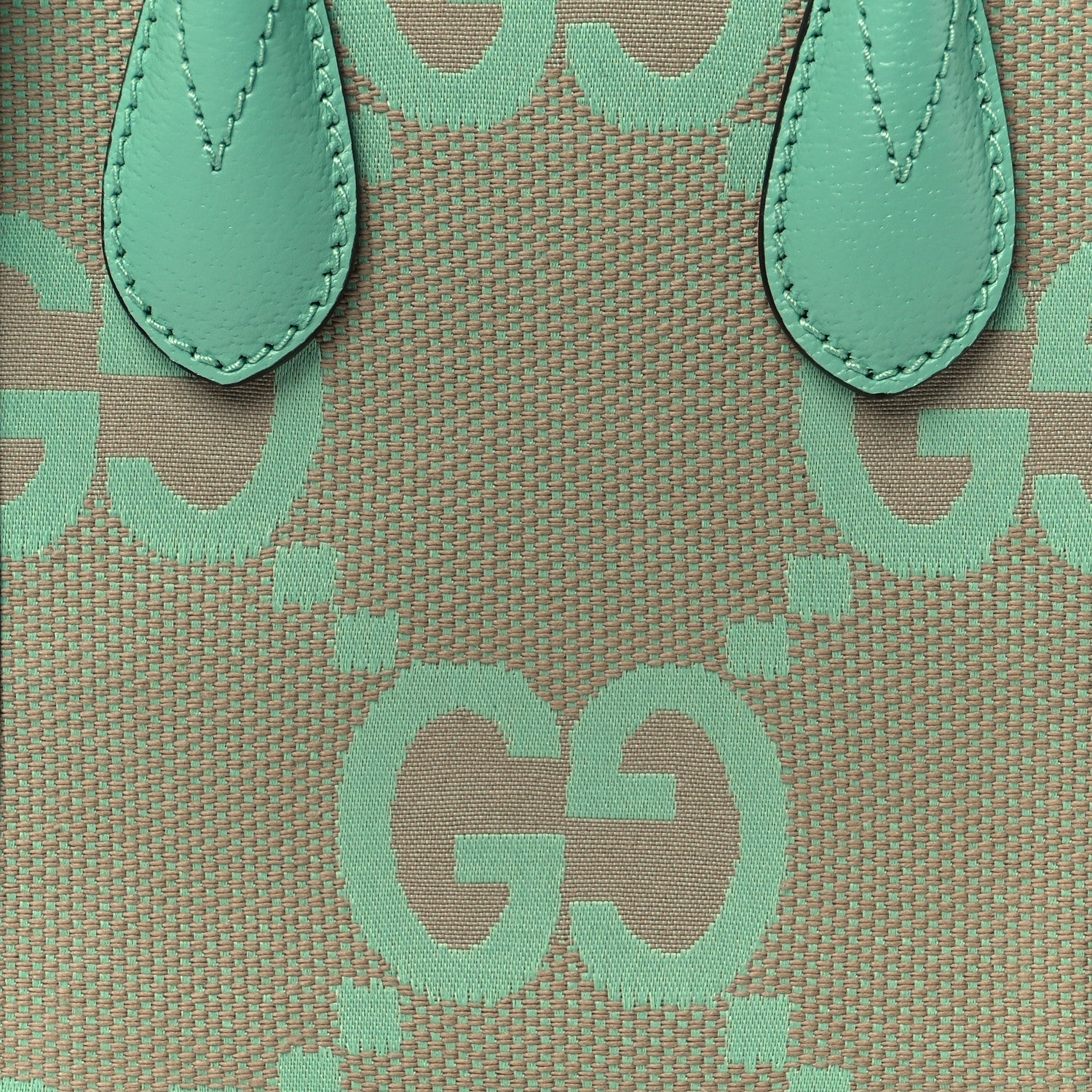 Monogram Jumbo GG Textured Dollar Calfskin Mini Tote Bag Pepperlight Mint