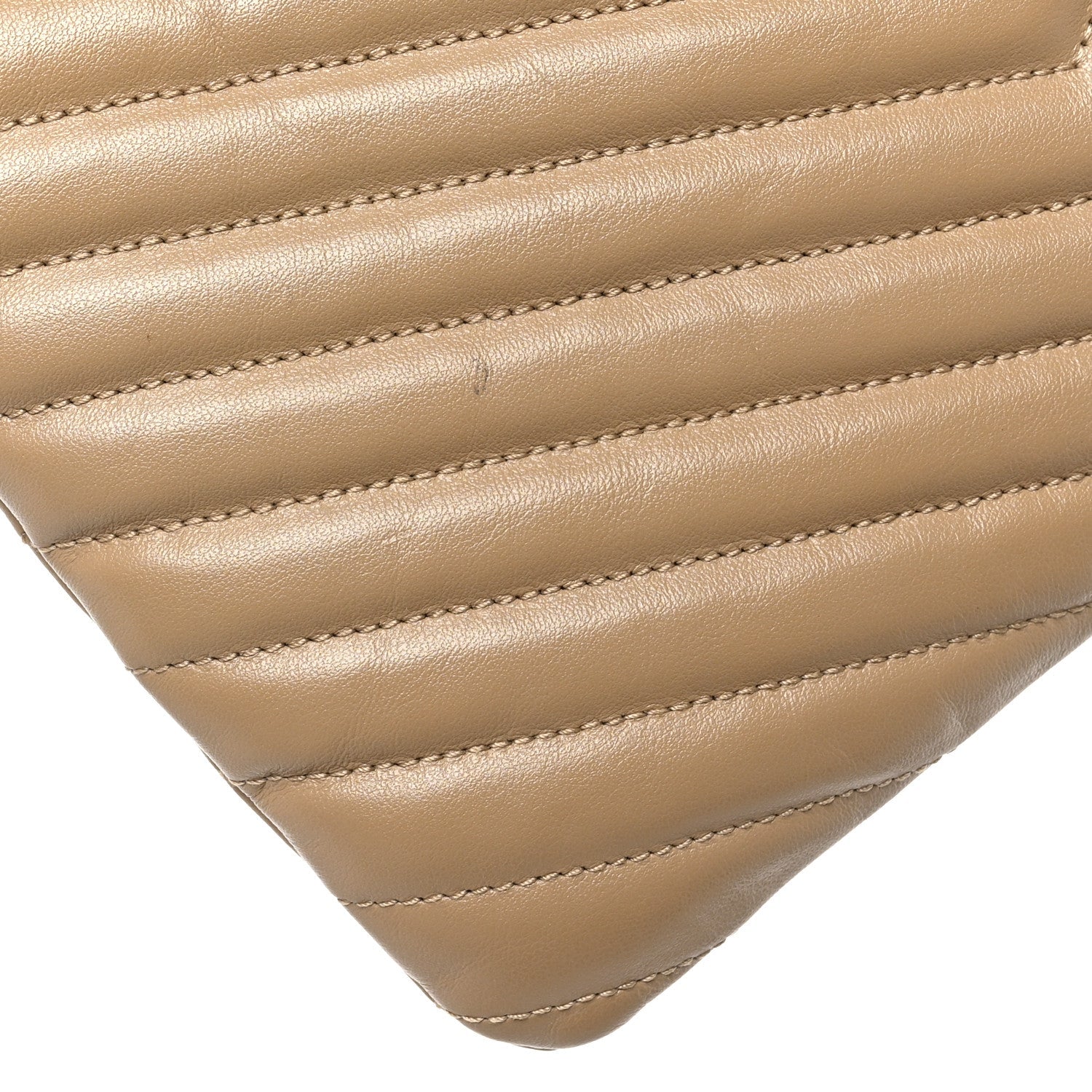 Calfskin Matelasse Chevron Monogram A5 Wristlet Dark Latte