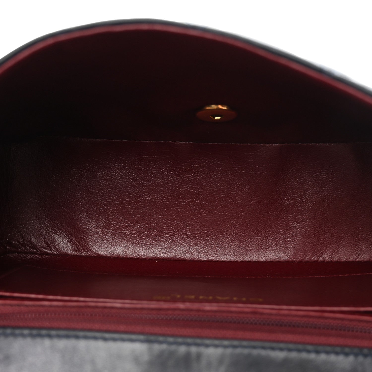Lambskin Quilted Small Single Flap Navy