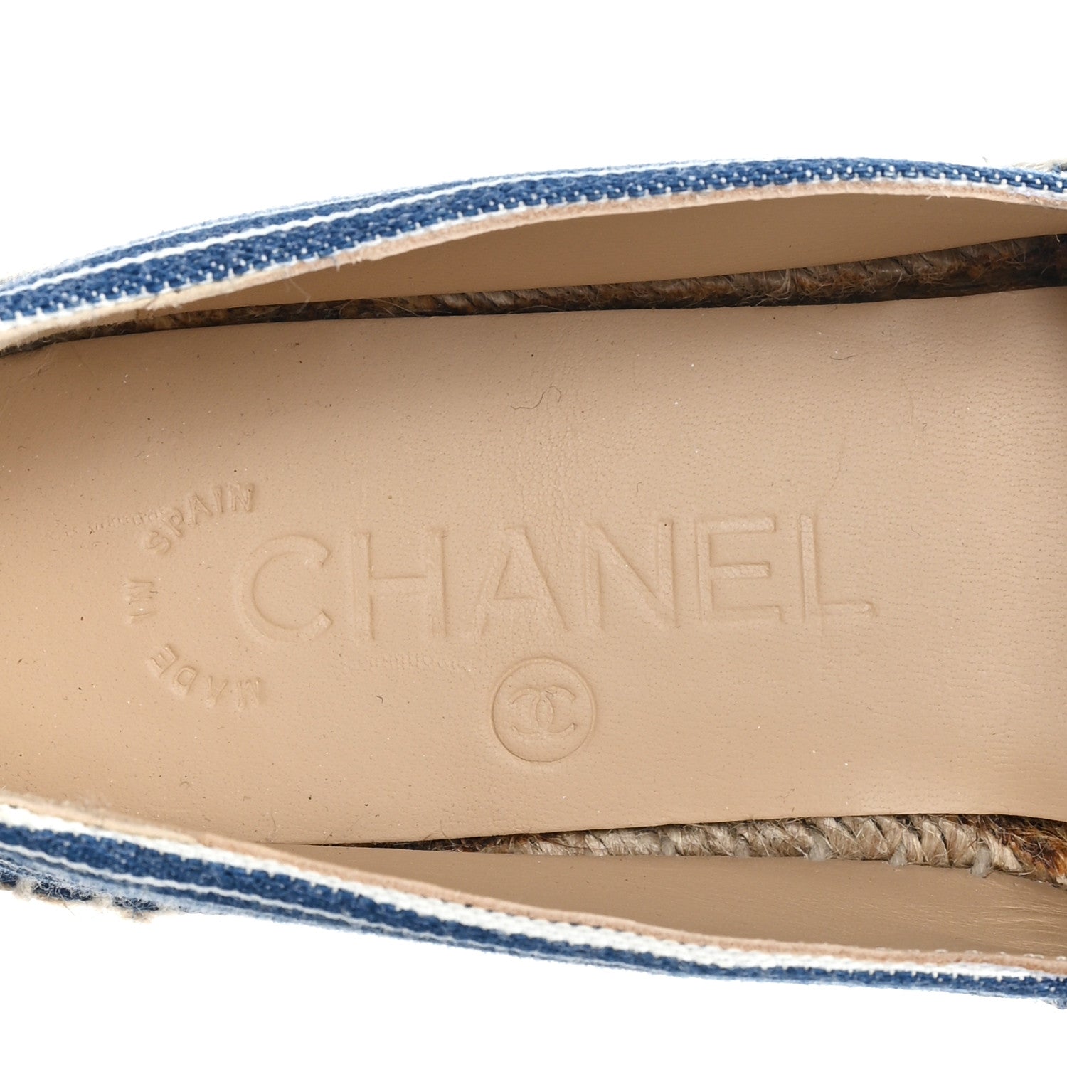 Canvas Striped Patent CC Espadrilles 35 Navy Black
