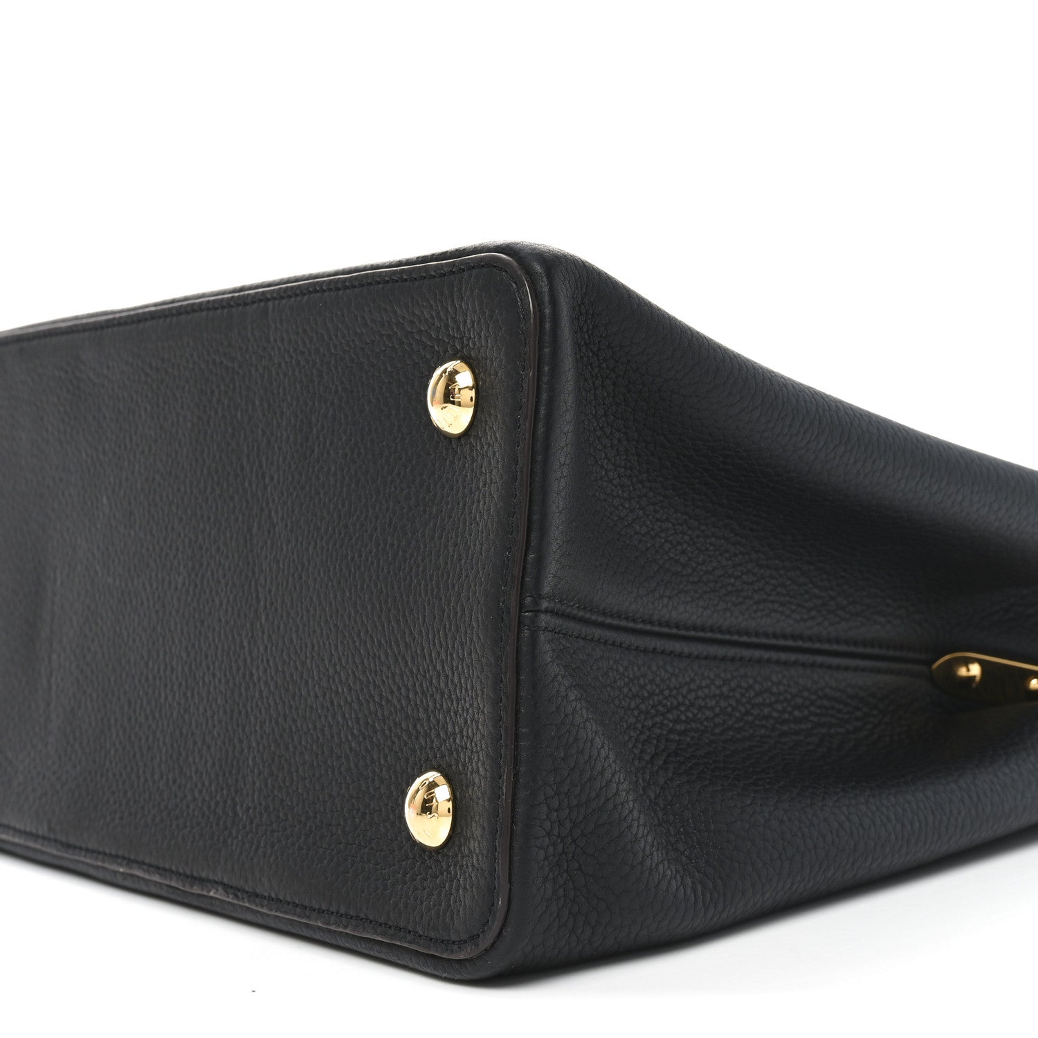 Taurillon Capucines MM Black Fuchsia