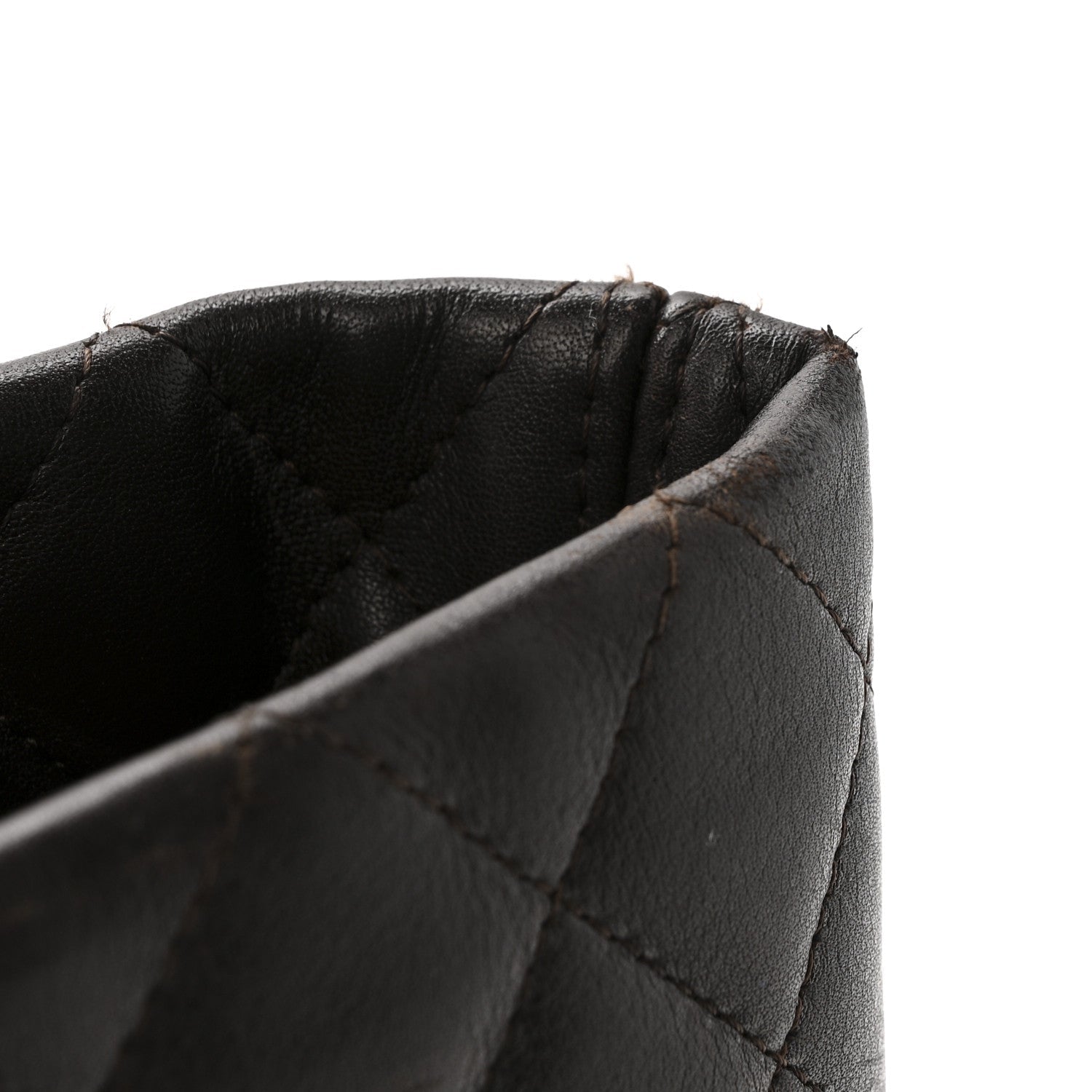 Calfskin Quilted Large Cambon Tote Brown