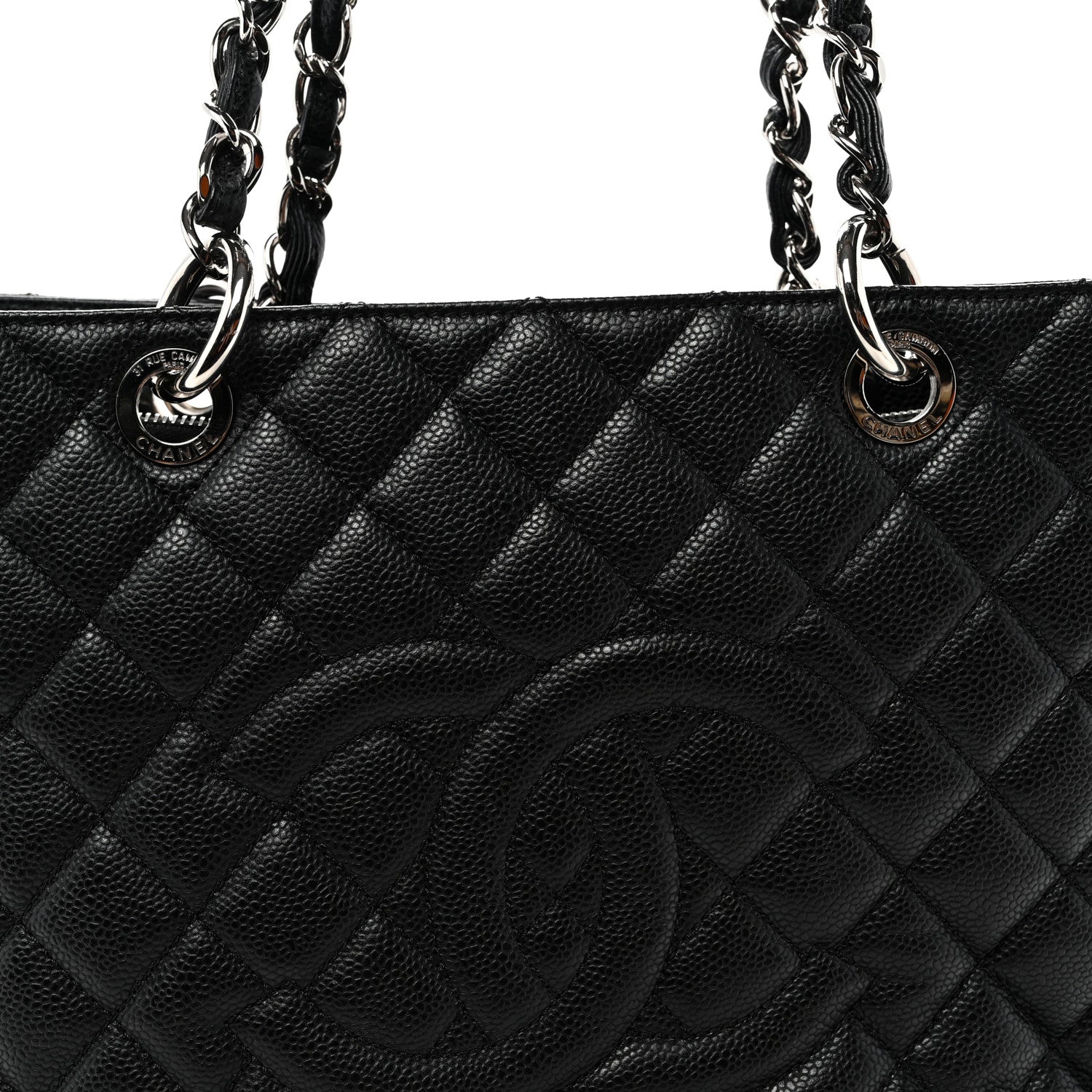 Caviar Quilted Grand Shopping Tote GST Black