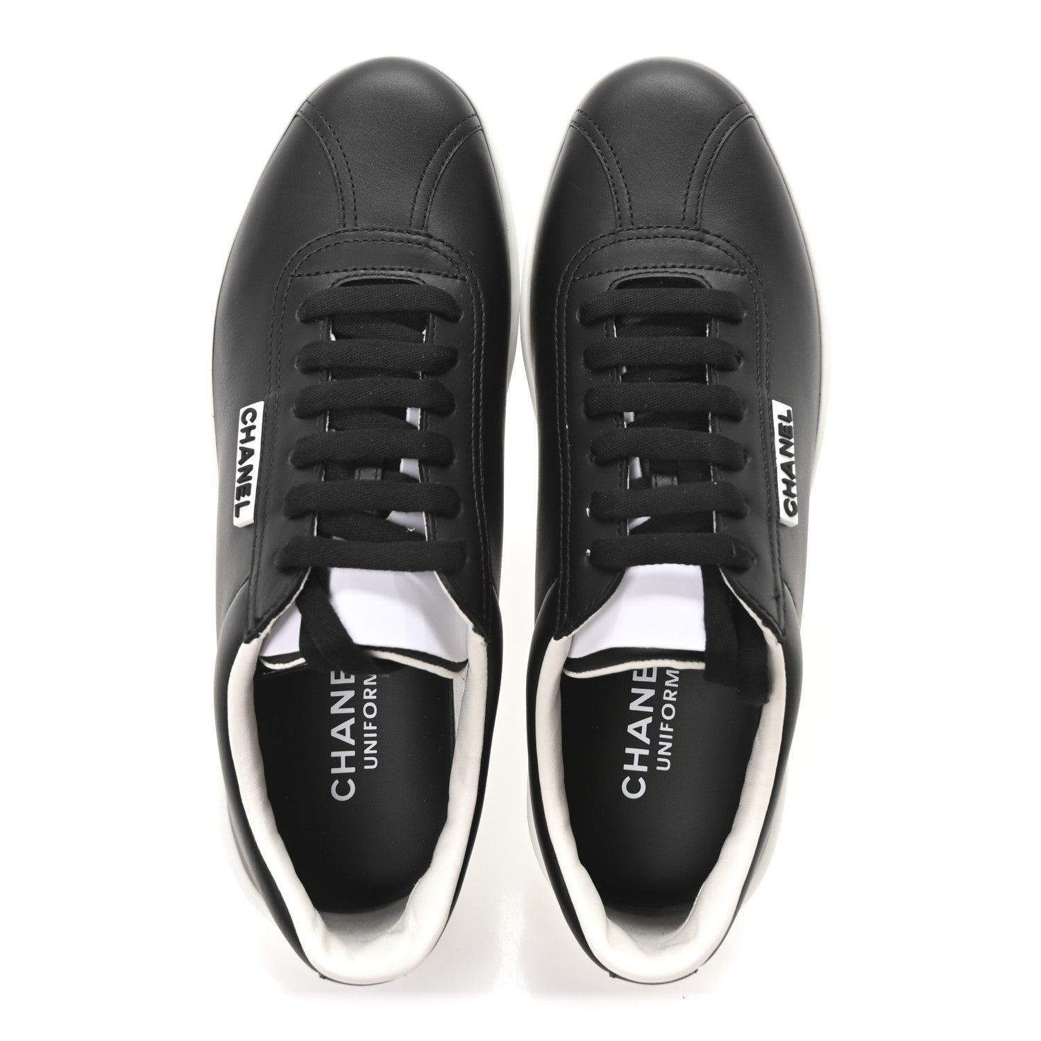 Calfskin CC Uniform Womens Sneakers 36.5 Black