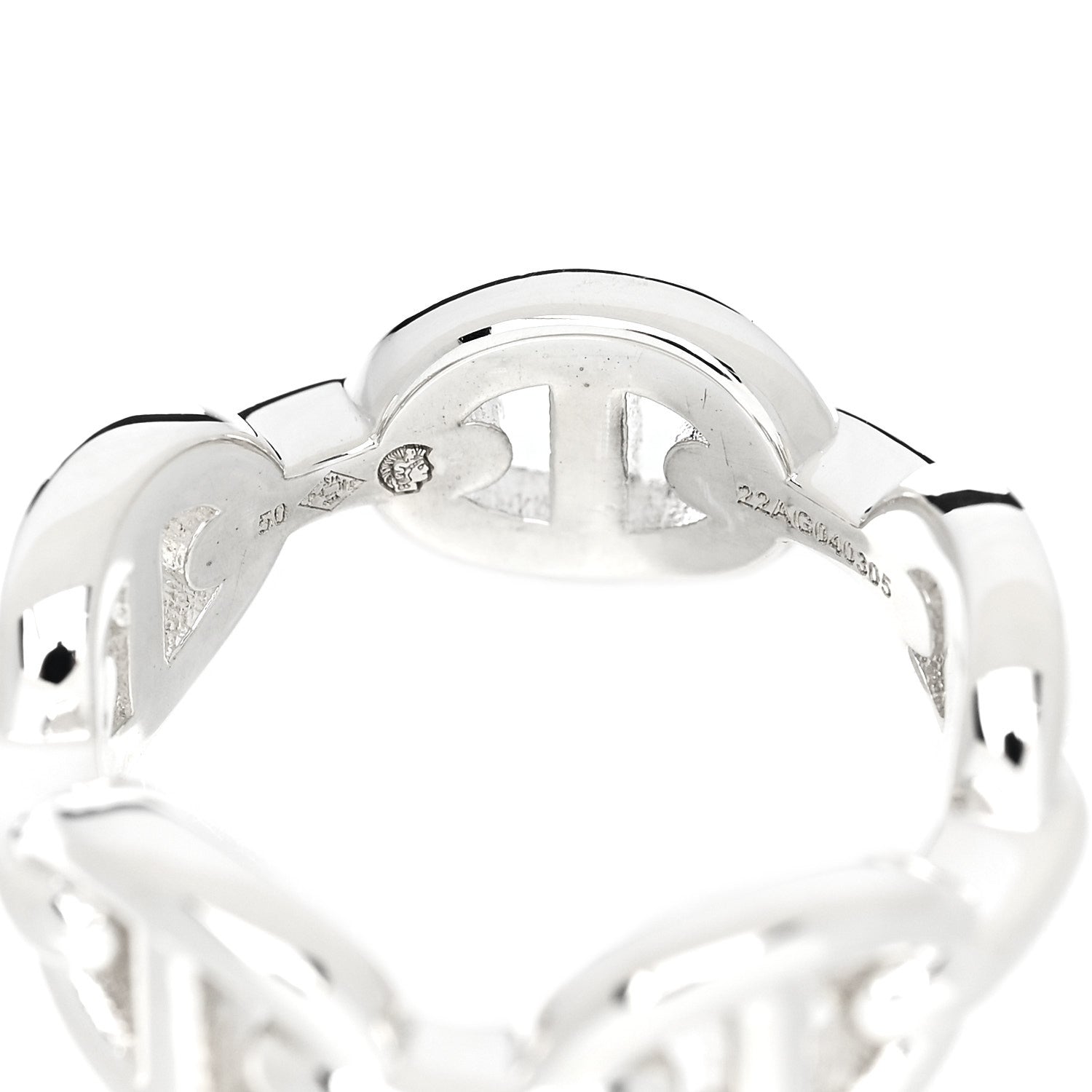 Sterling Silver PM Chaine d'Ancre Enchainee Band Ring 50 5.25