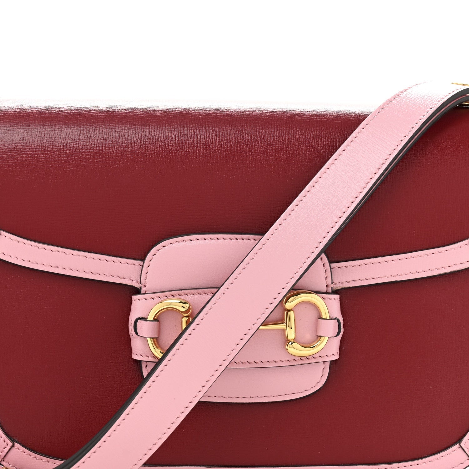 Azalea Calfskin Horsebit 1955 Shoulder Bag New Cherry Red Wild Rose