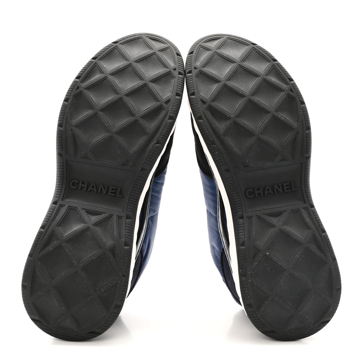 Nylon Suede Calfskin Womens Logo Sneakers 41 Dark Navy Blue