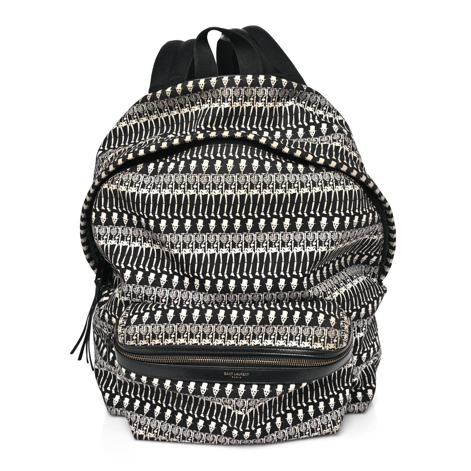 Nylon City Skeleton Print Backpack Black White