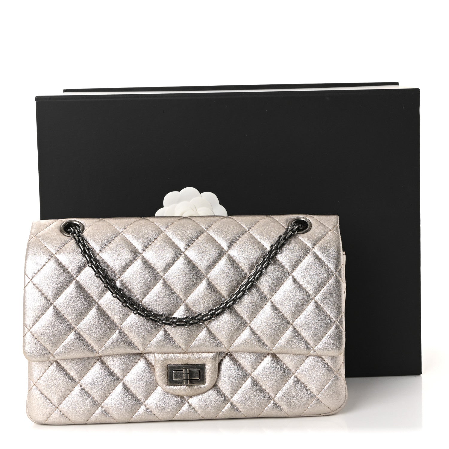 Metallic Calfskin Quilted 2.55 Reissue 226 Flap Light Pink