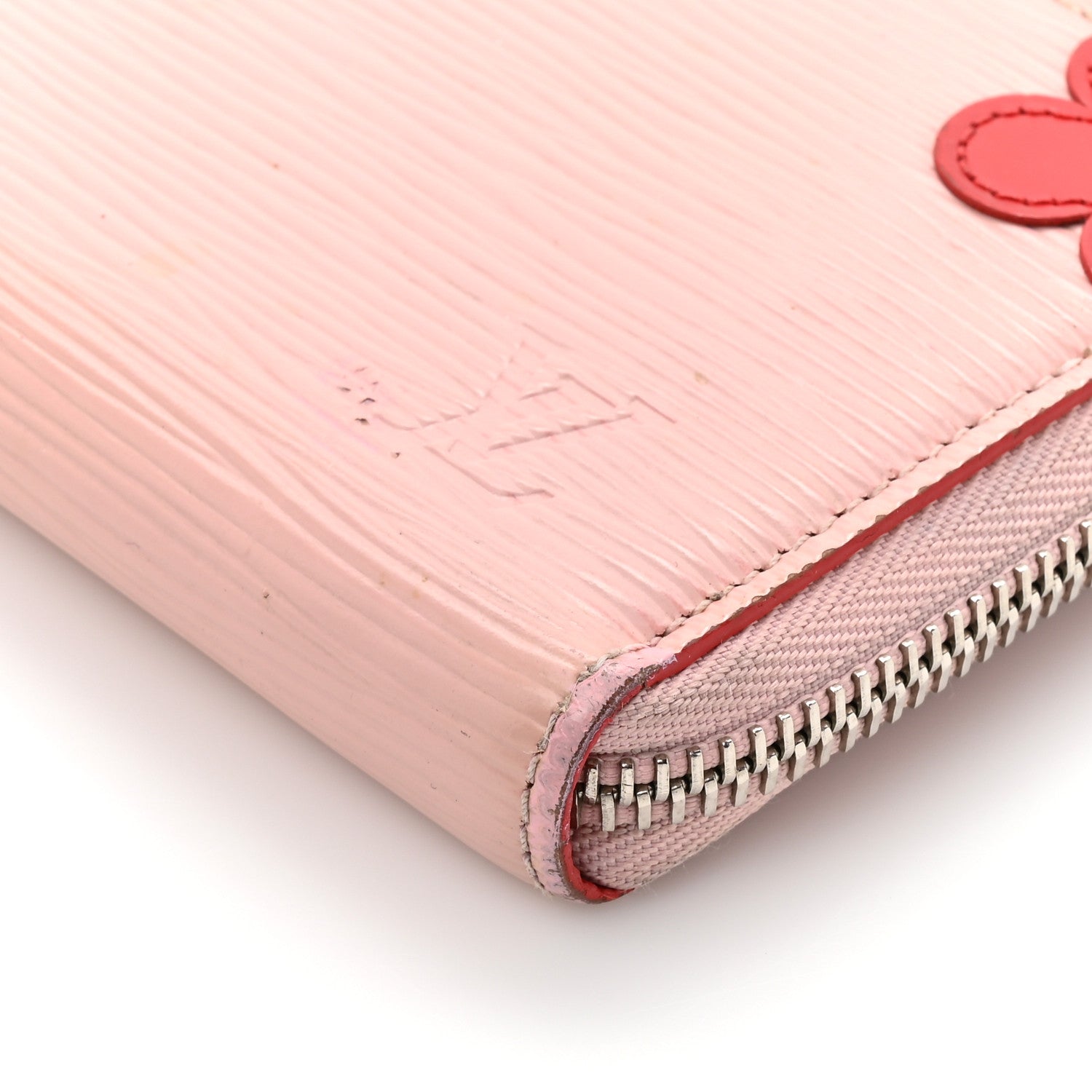 Epi Blooming Corners Clemence Wallet Rose Ballerine Coquelicot