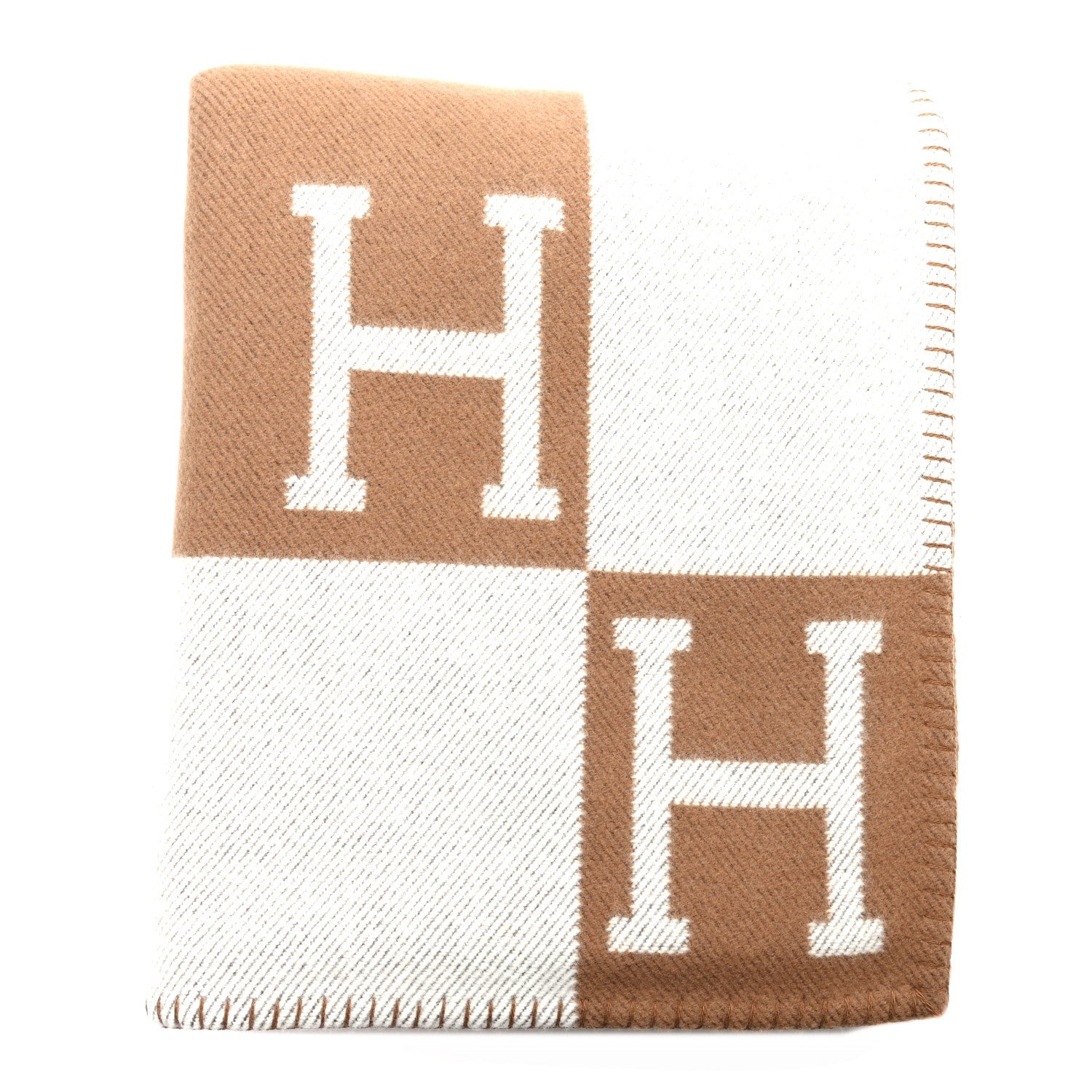 Wool Cashmere Avalon Blanket Ecru Camel