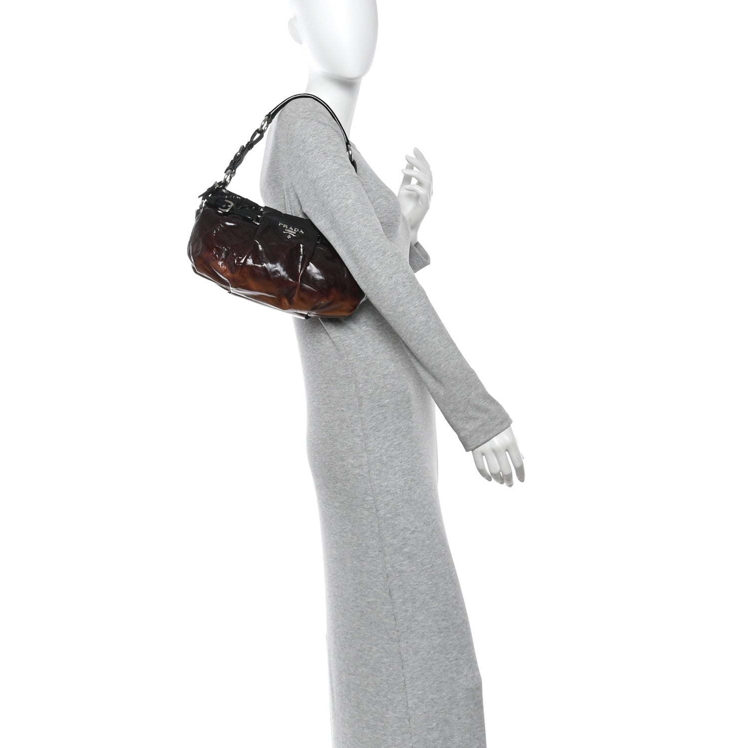 Vernice Sfumata Shoulder Bag Black Nudo