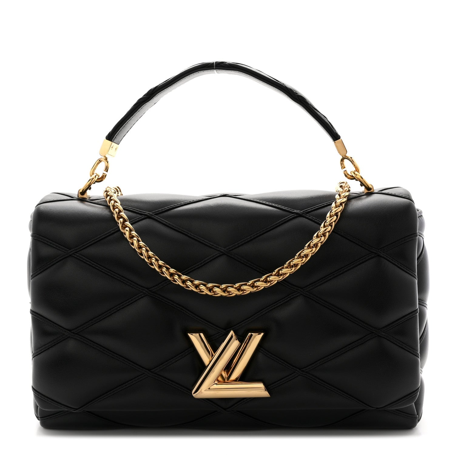 Lambskin Malletage Top Handle GO-14 GM Black