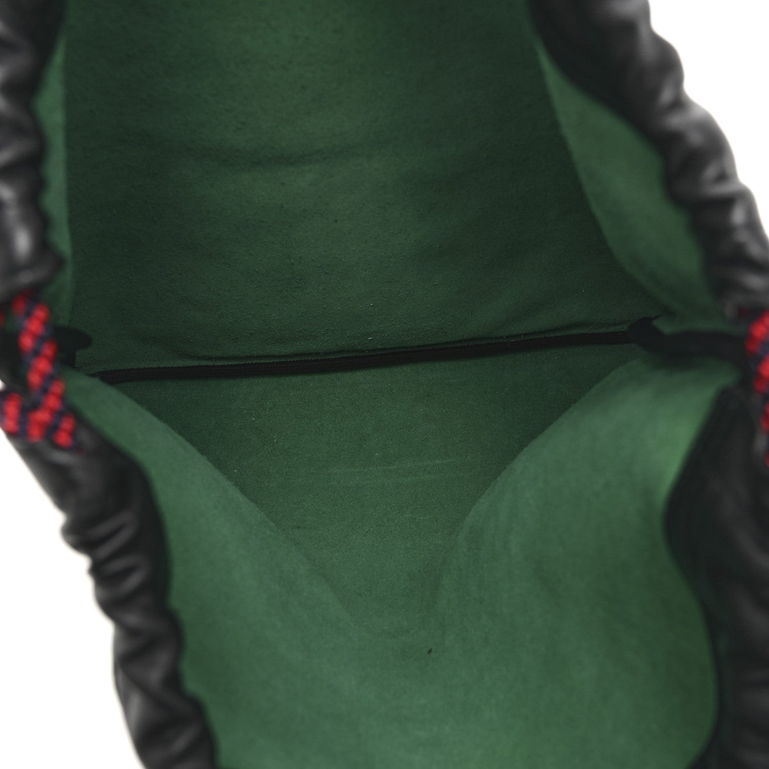 Calfskin Logo Drawstring Backpack Green