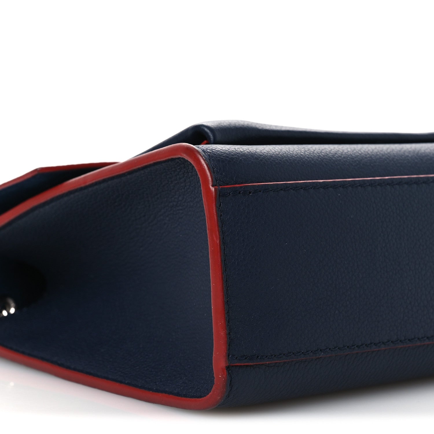 Soft Calfskin Mylockme Chain Bag BB Marine Rouge