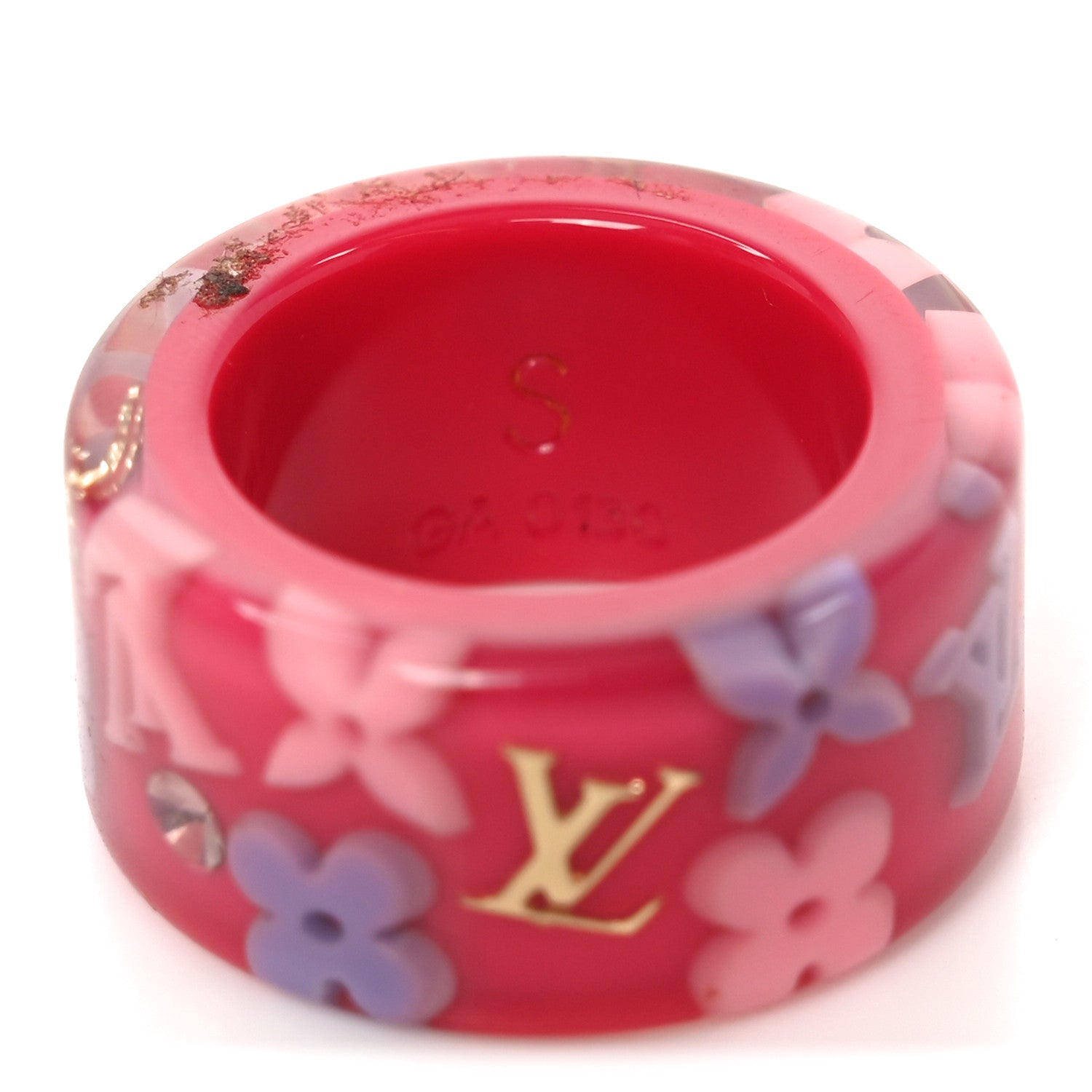 Resin Monogram Farandole Ring S Framboise