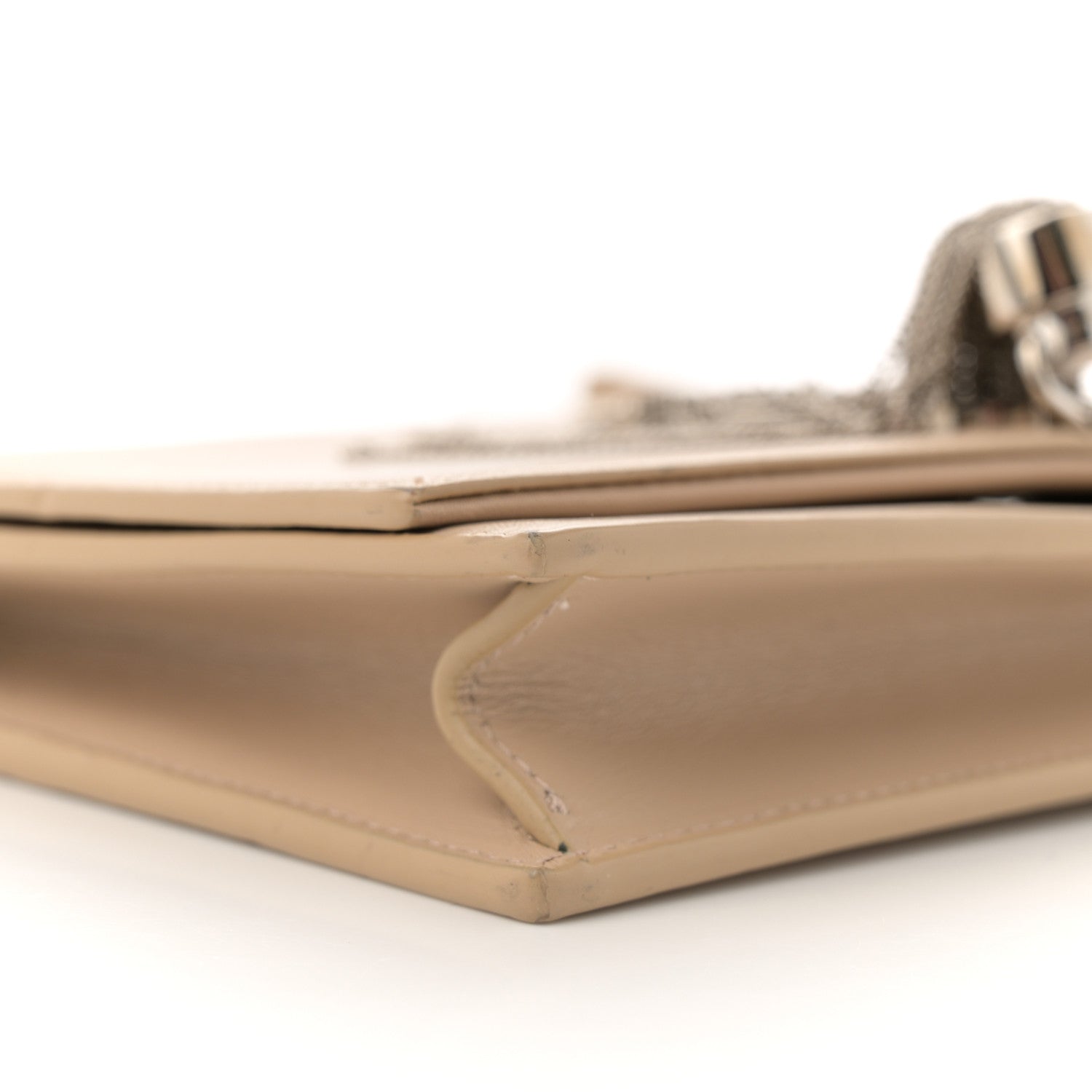 Smooth Calfskin Classic Monogram Kate Tassel Chain Wallet Dark Beige