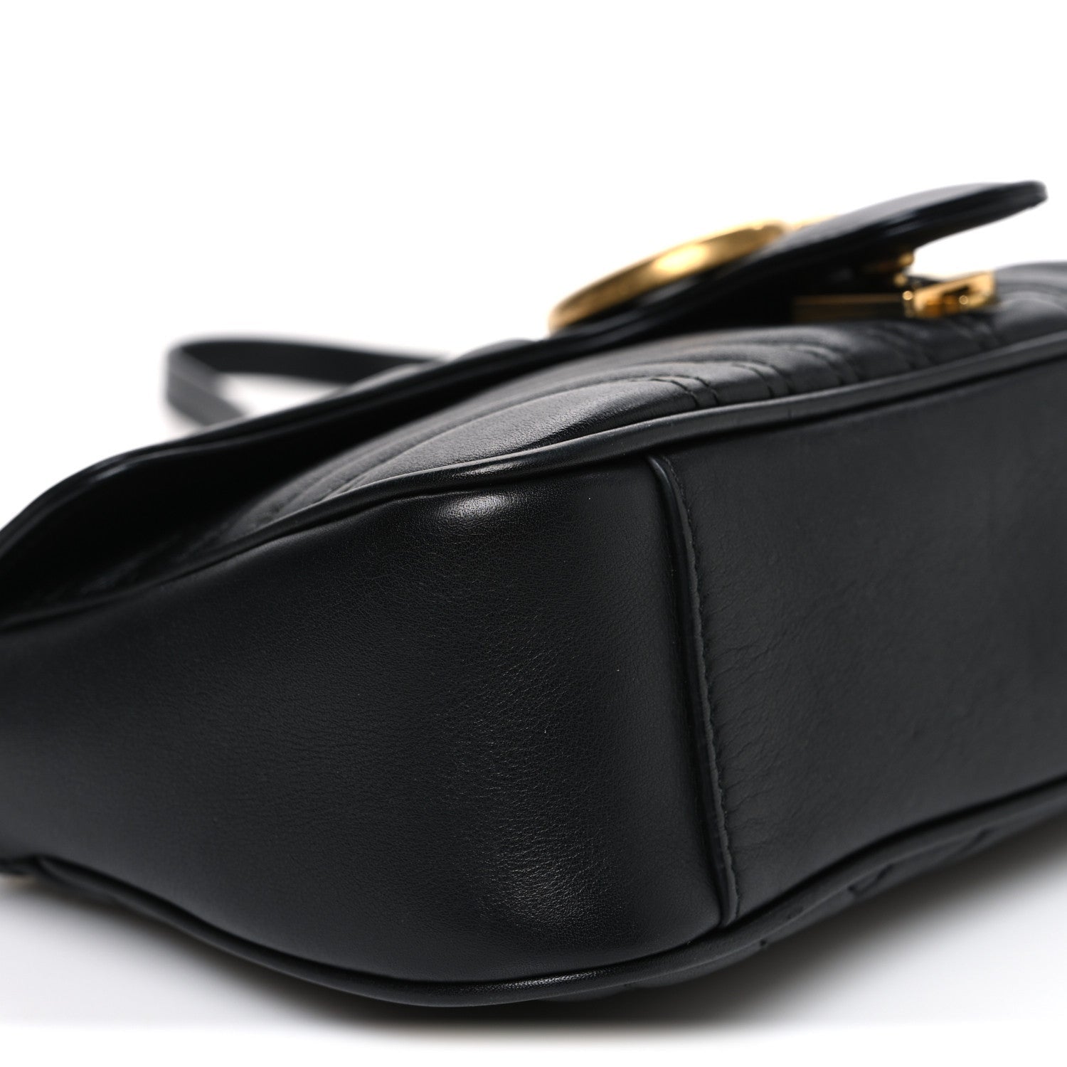 Calfskin Matelasse Small GG Marmont Shoulder Bag Black