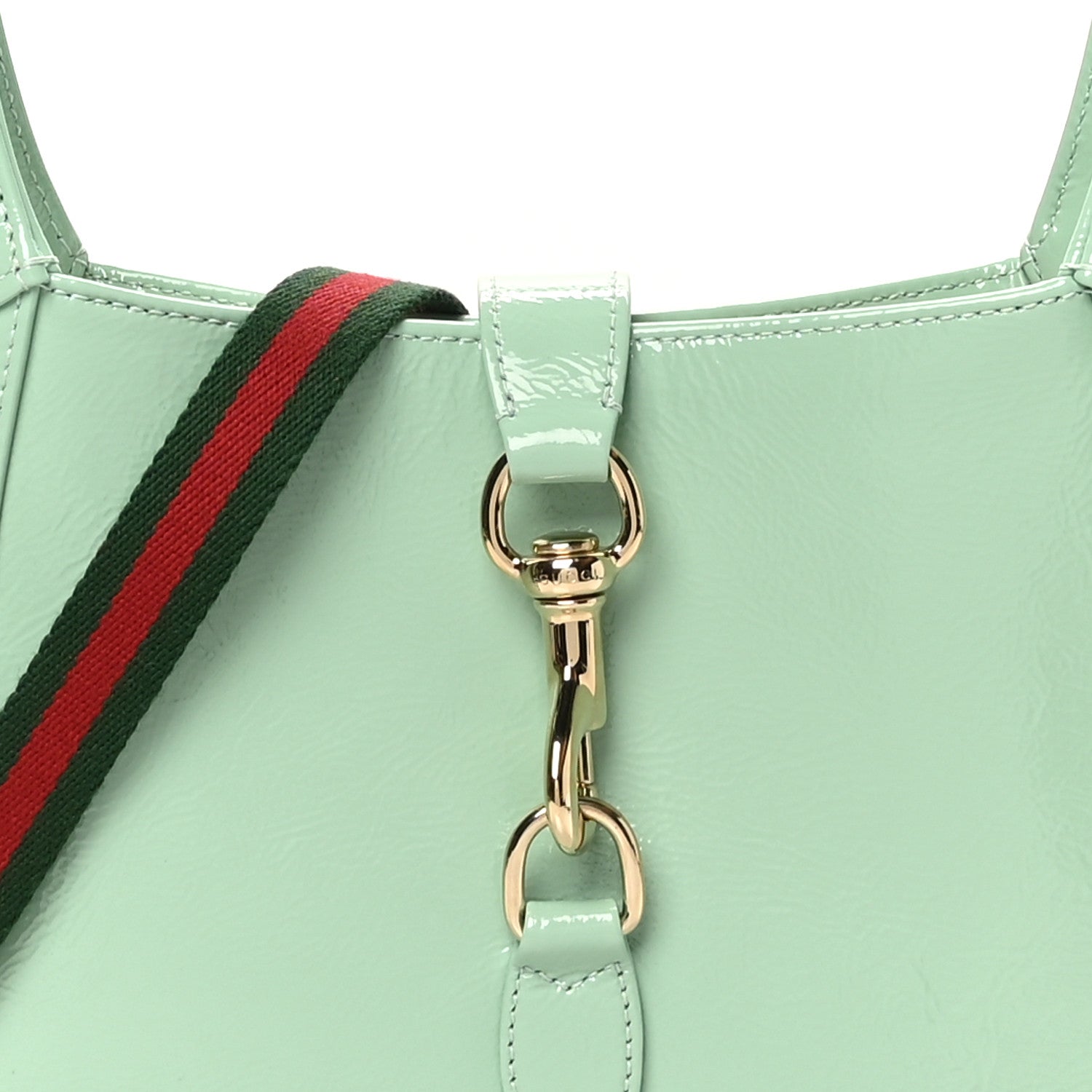 Patent Calfskin Small Jackie Shoulder Bag Light Green