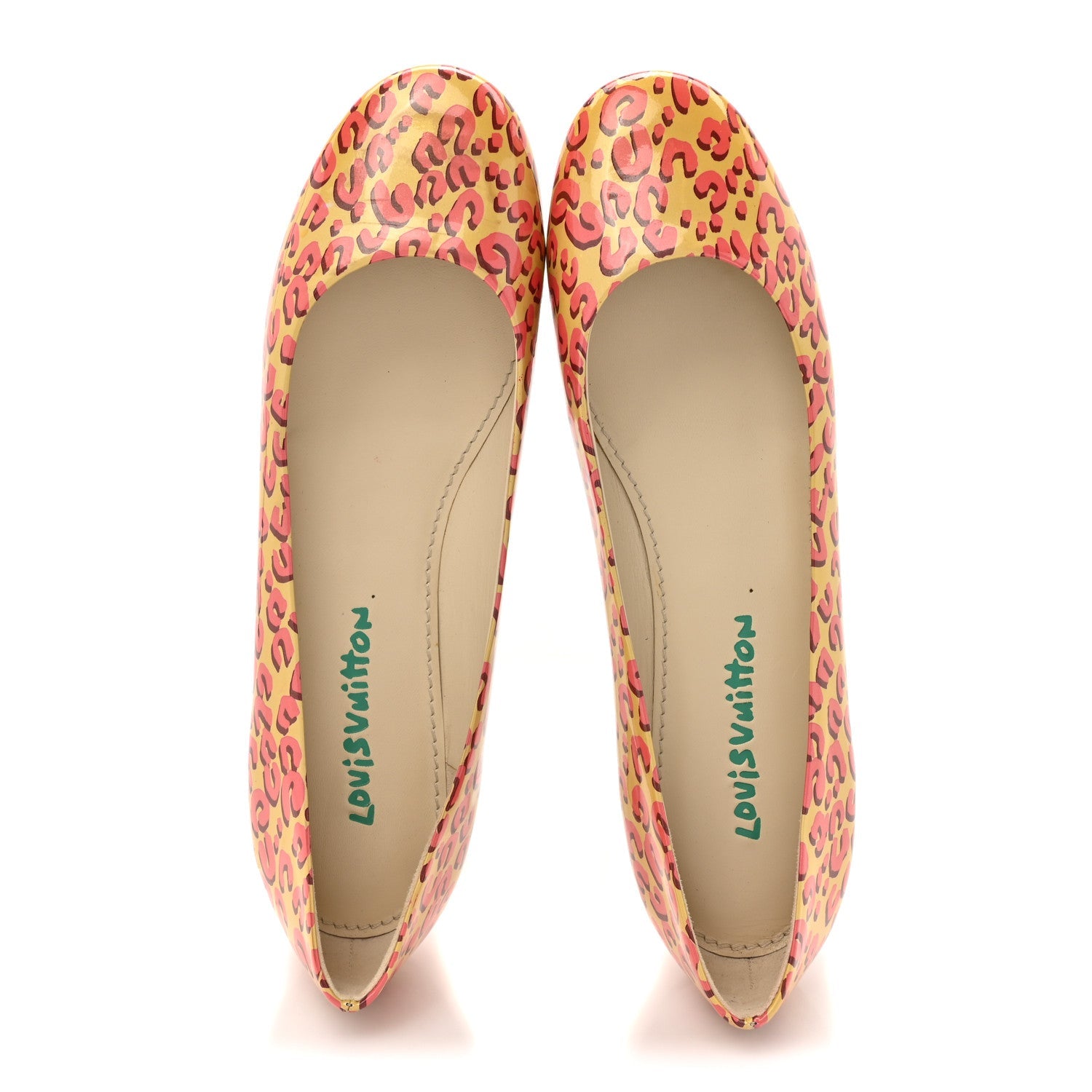 Patent Leopard Ballet Flats 39 Blanc Corail