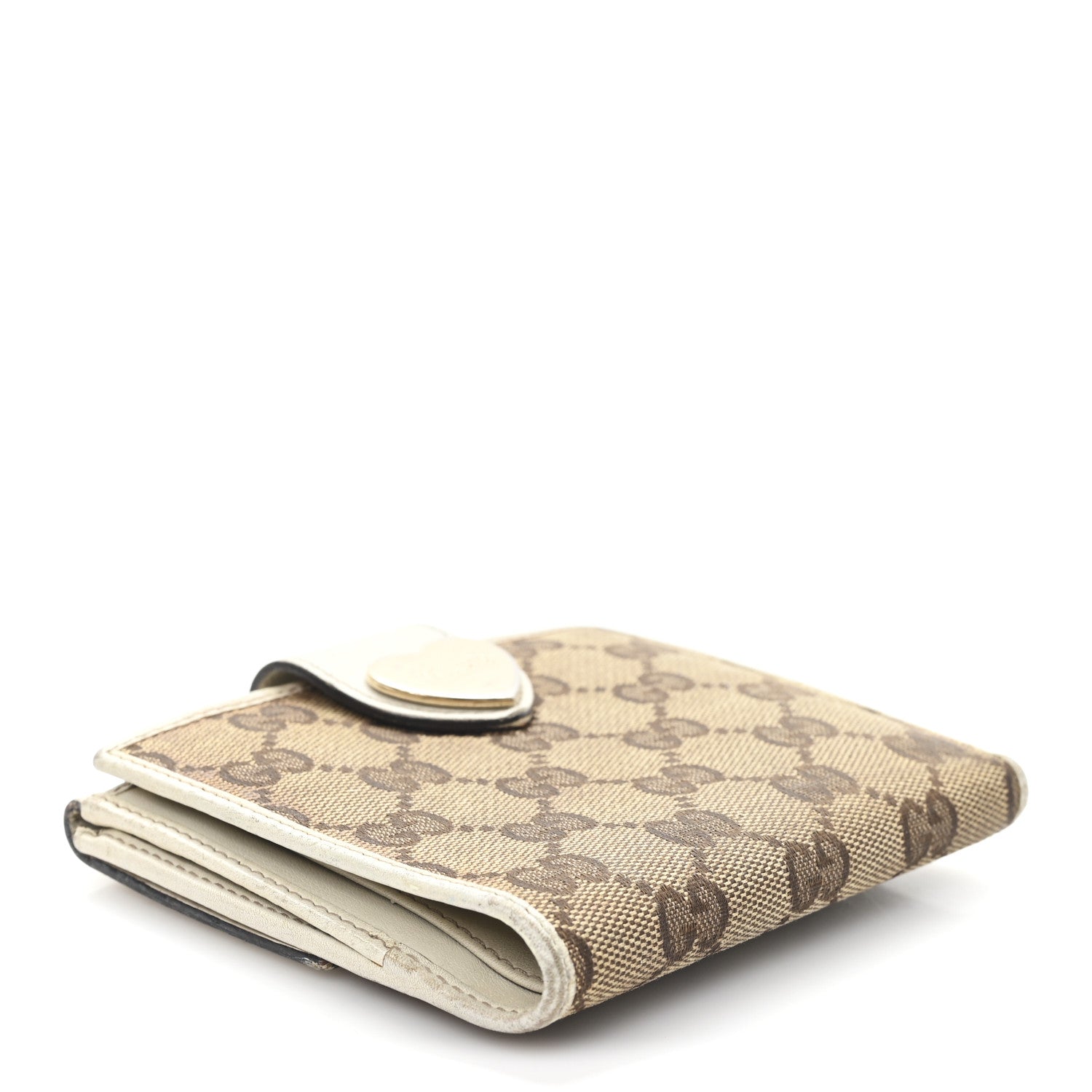 Monogram Heart French Wallet White
