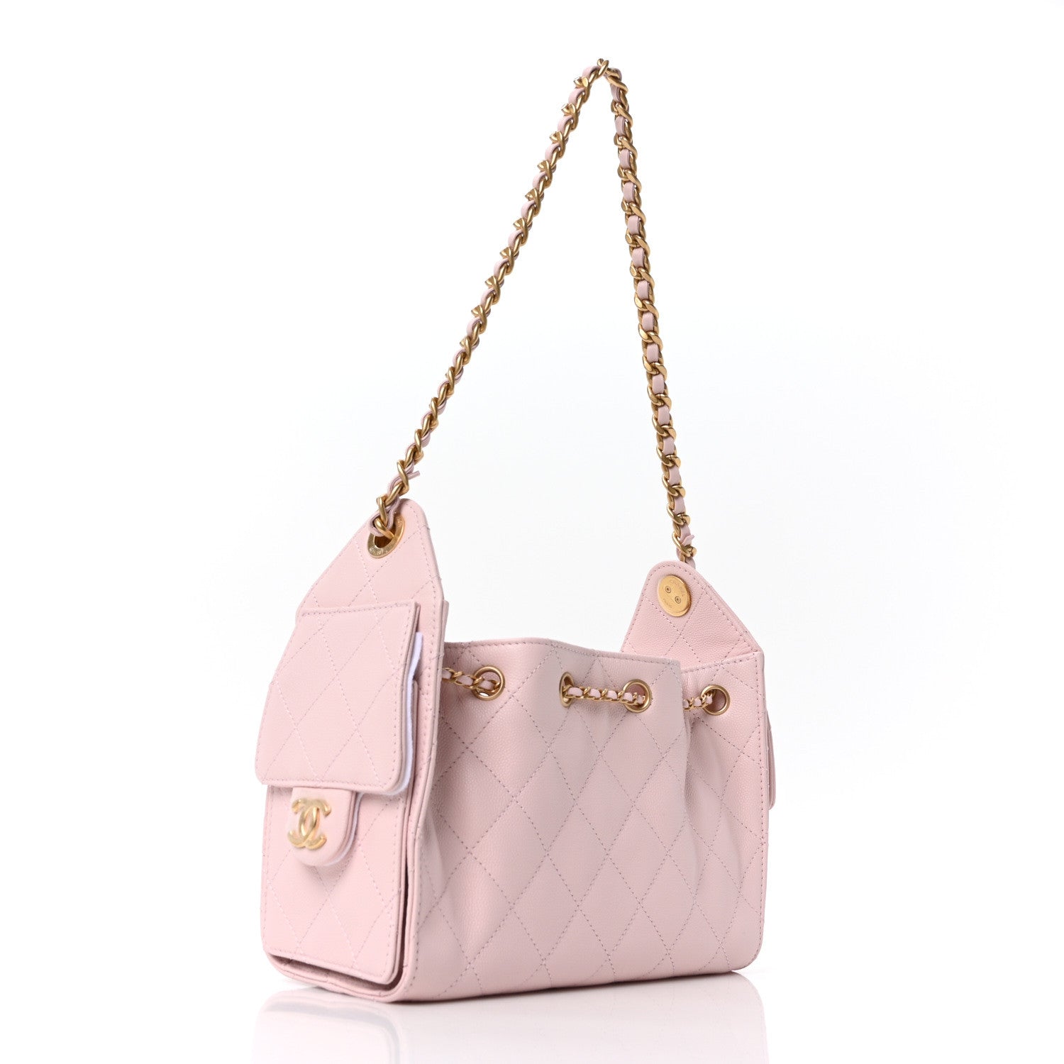 Caviar Quilted Mini Chanel 25 Handbag Light Pink