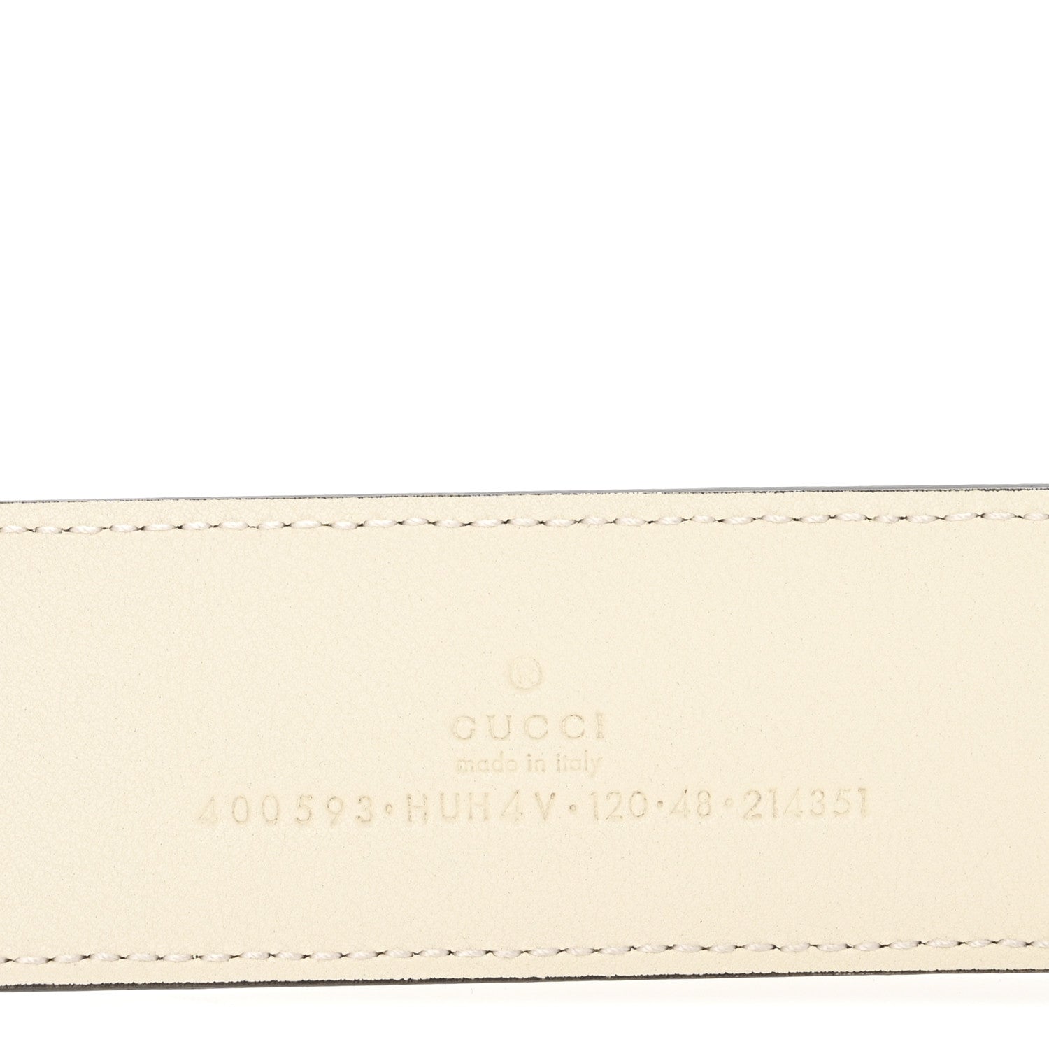 GG Supreme Monogram Plutone Calfskin Enamel Double G 40mm Belt 120 48 Beige Ebony Mystic White