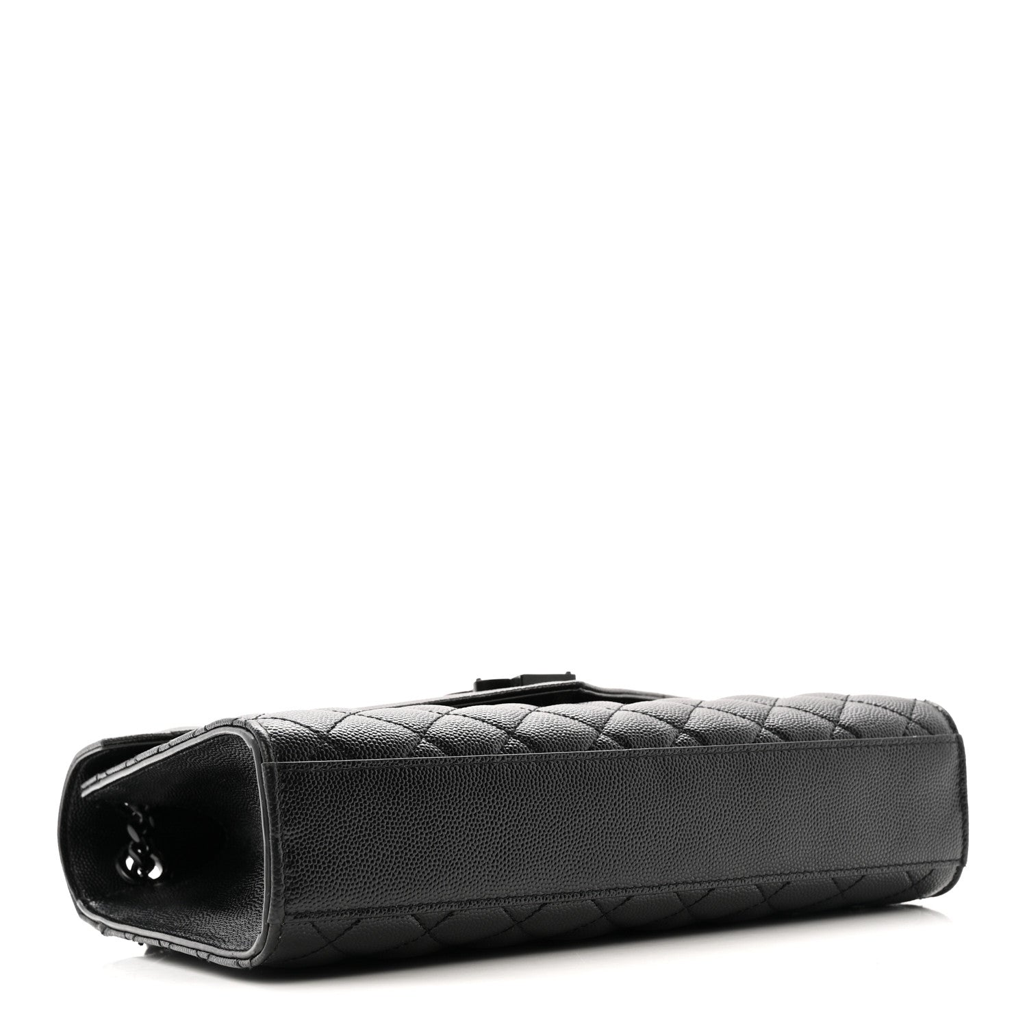 Grain De Poudre Textured Mixed Matelasse Triquilt Medium Monogram Monochrome Satchel Black