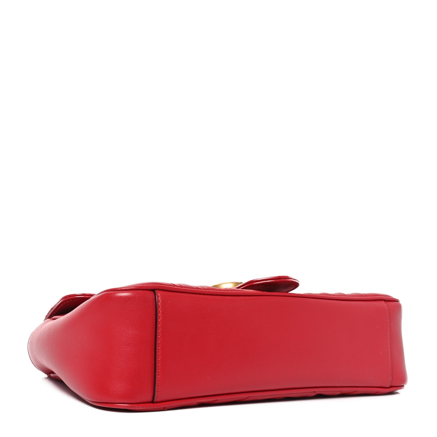 Calfskin Matelasse Small GG Marmont Shoulder Bag Hibiscus Red