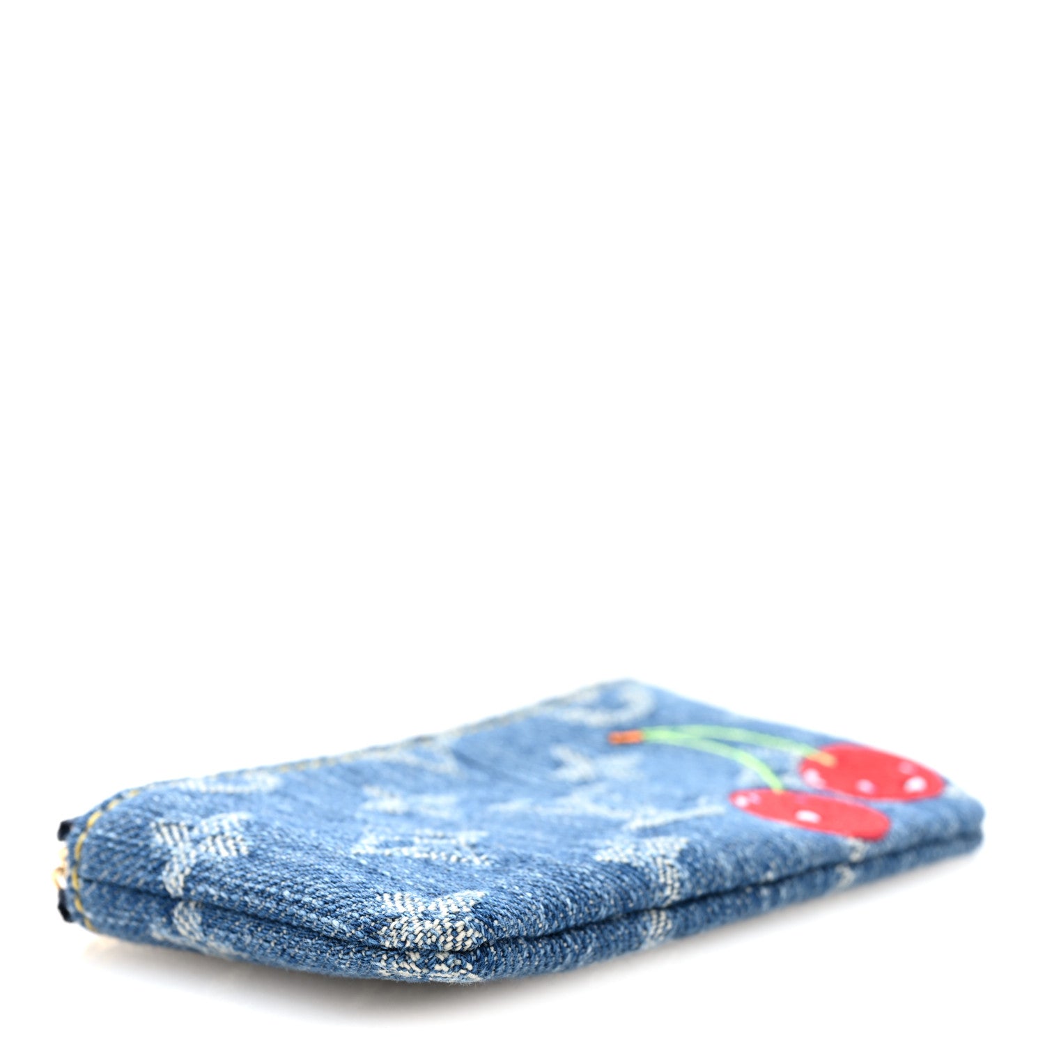 LV X TM Monogram Denim Cerises Key Pouch Blue