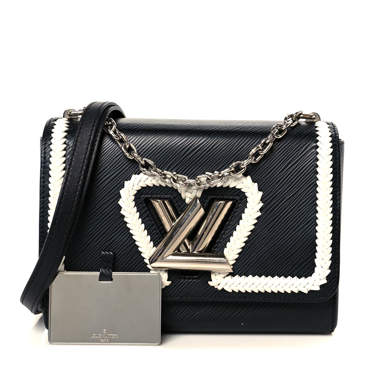 Epi Whipstitch Heart Twist Shoulder Bag MM Black